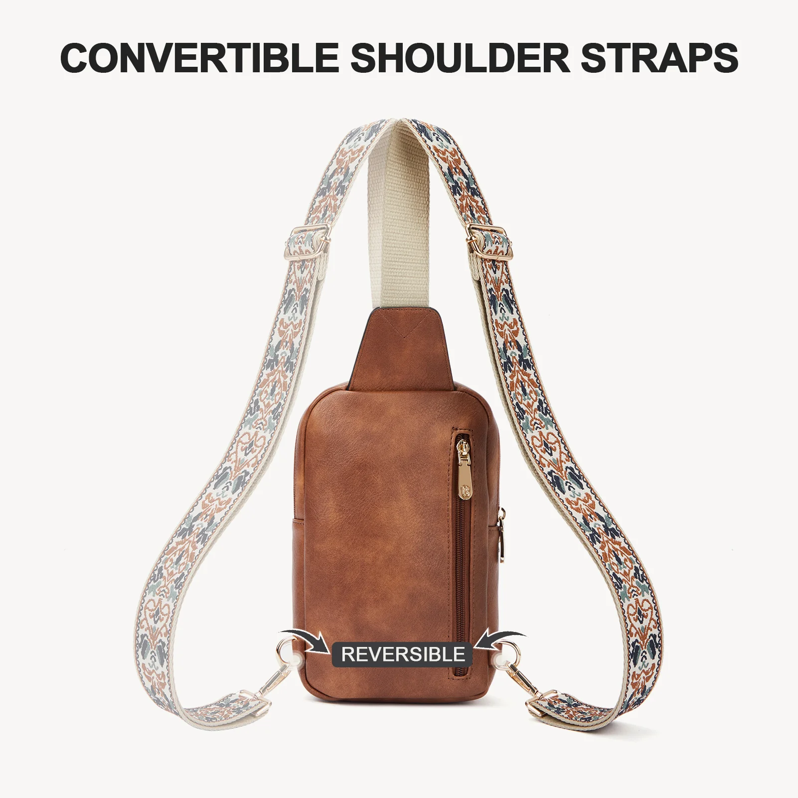 Aurora Chevron Quilted Embroidered Strap Sling Bag - Image 39