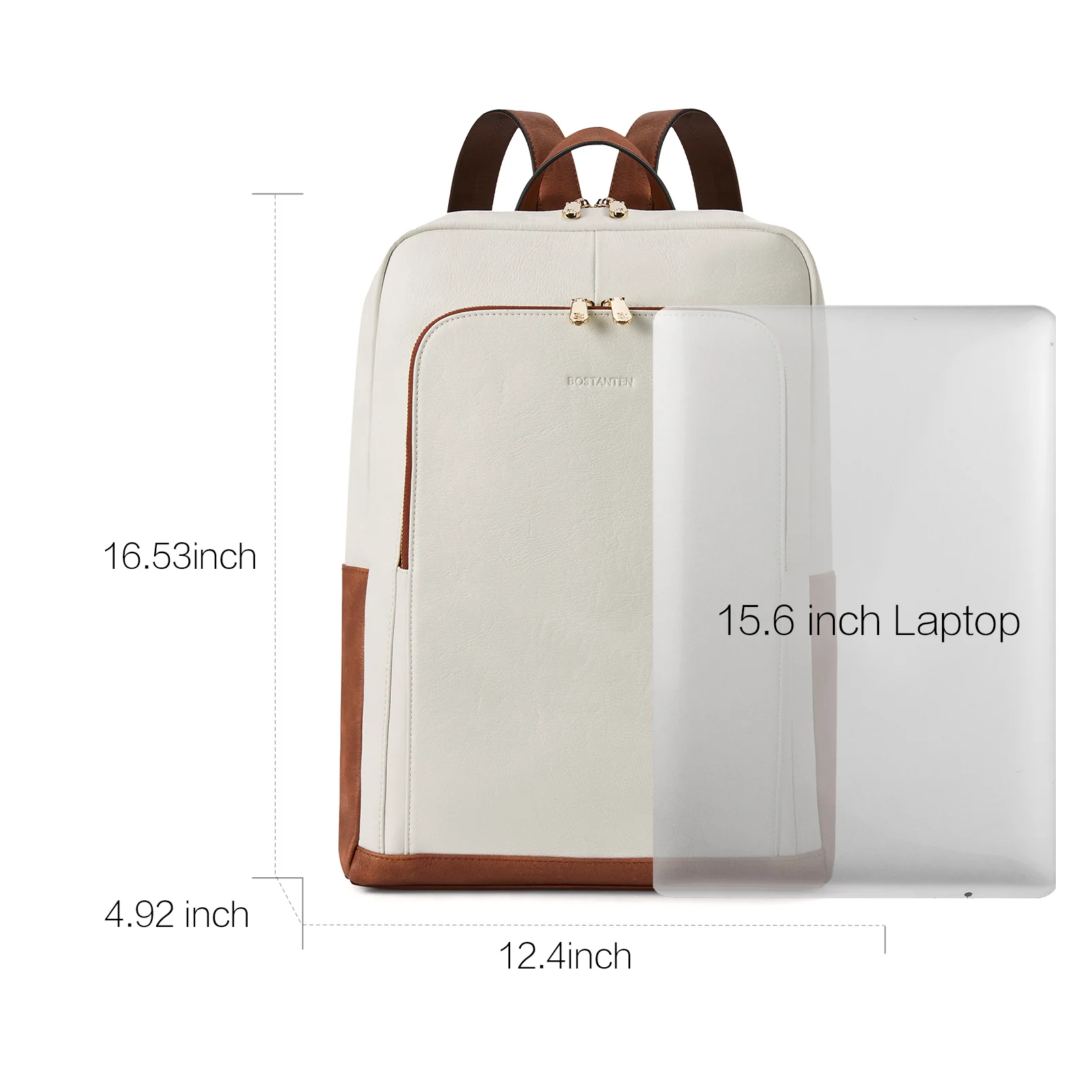 Baish Women Leather Laptop Backpack Travel Business Work Daypack - Image 3