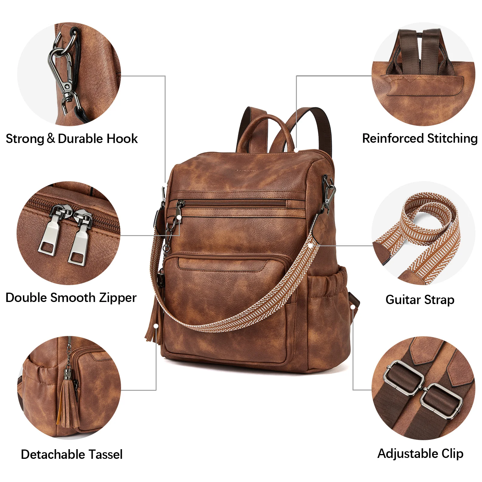 Nombongo Large Convertible Backpack Travel Bag - Two Sizes - Image 25