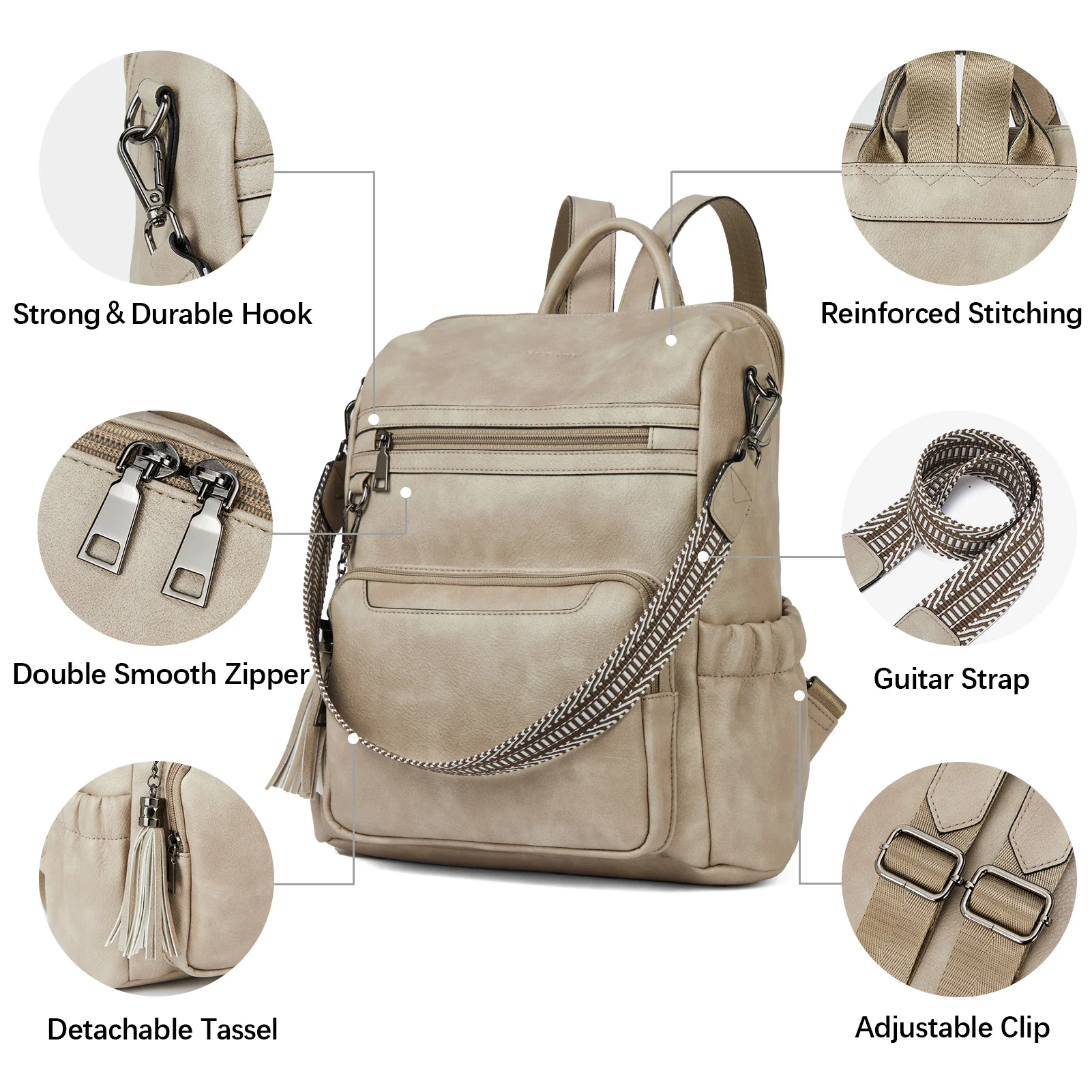 Nombongo Large Convertible Backpack Travel Bag - Two Sizes - Image 47