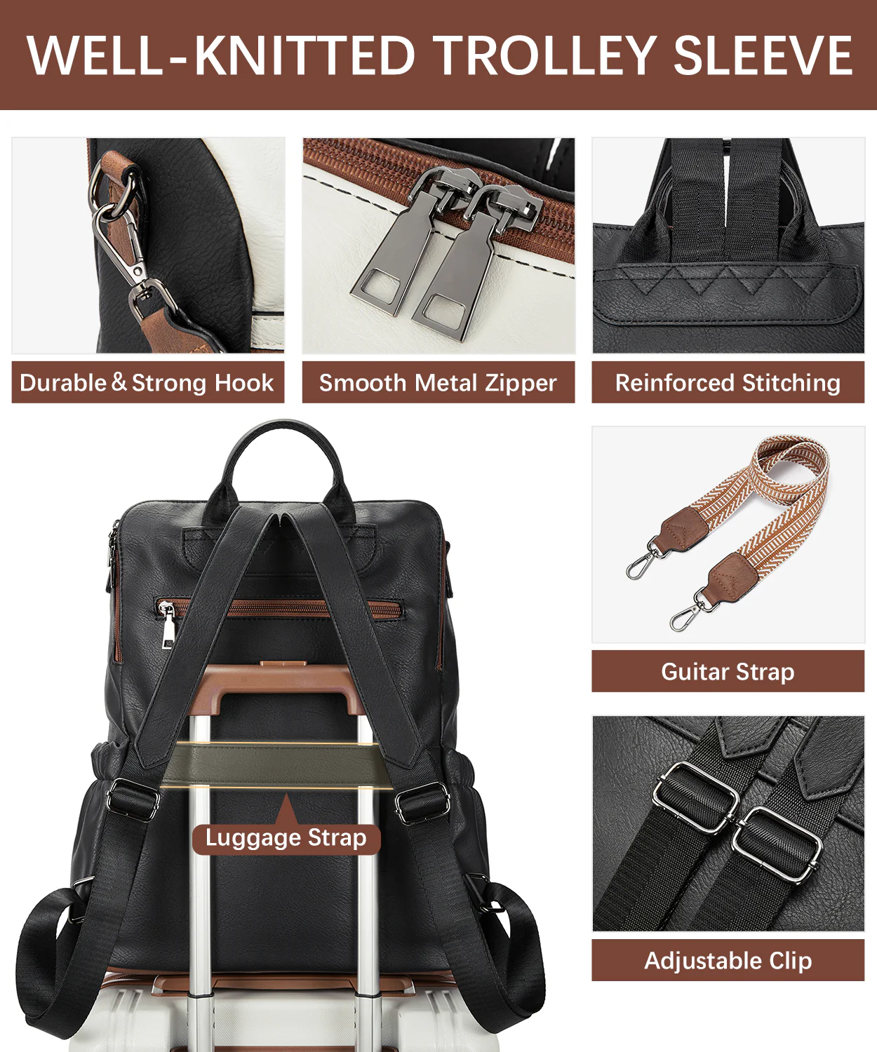 Nombongo Large Convertible Backpack Travel Bag - Two Sizes - Image 67