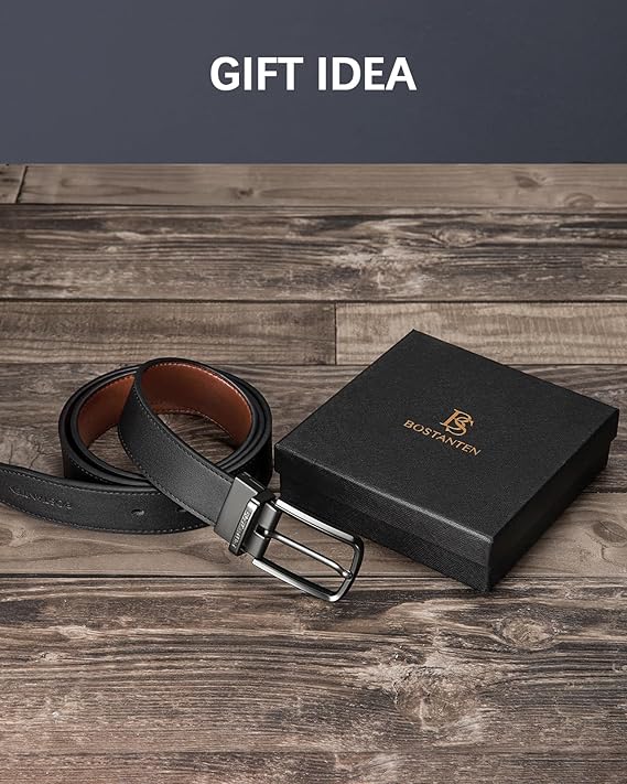 BOSTANTEN Belt Men Leather Reversible Belts 1 3/8", Two-in-One Belt Gift - Image 5