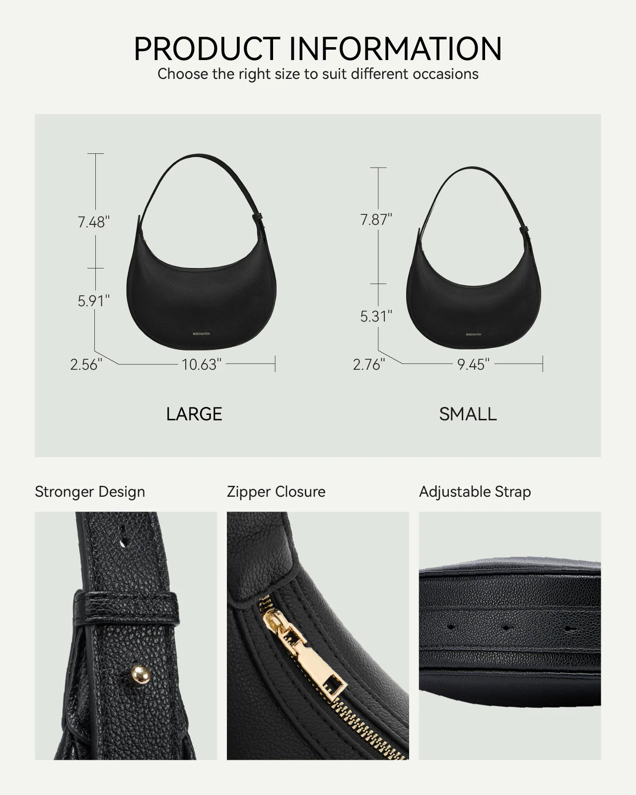 Kweli Crescent Moon Clutch Shoulder Bag — Two Sizes - Image 13