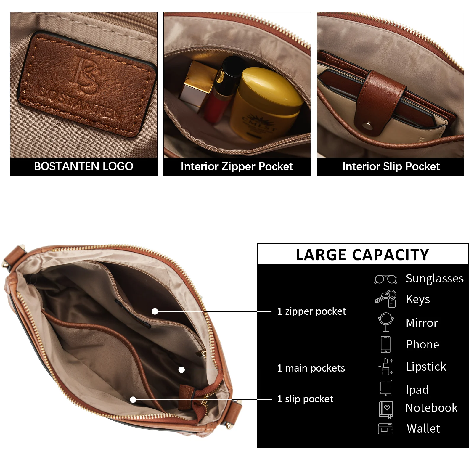 Lotty Floral Embroidered Leather Tote with Shoulder Strap - Image 12