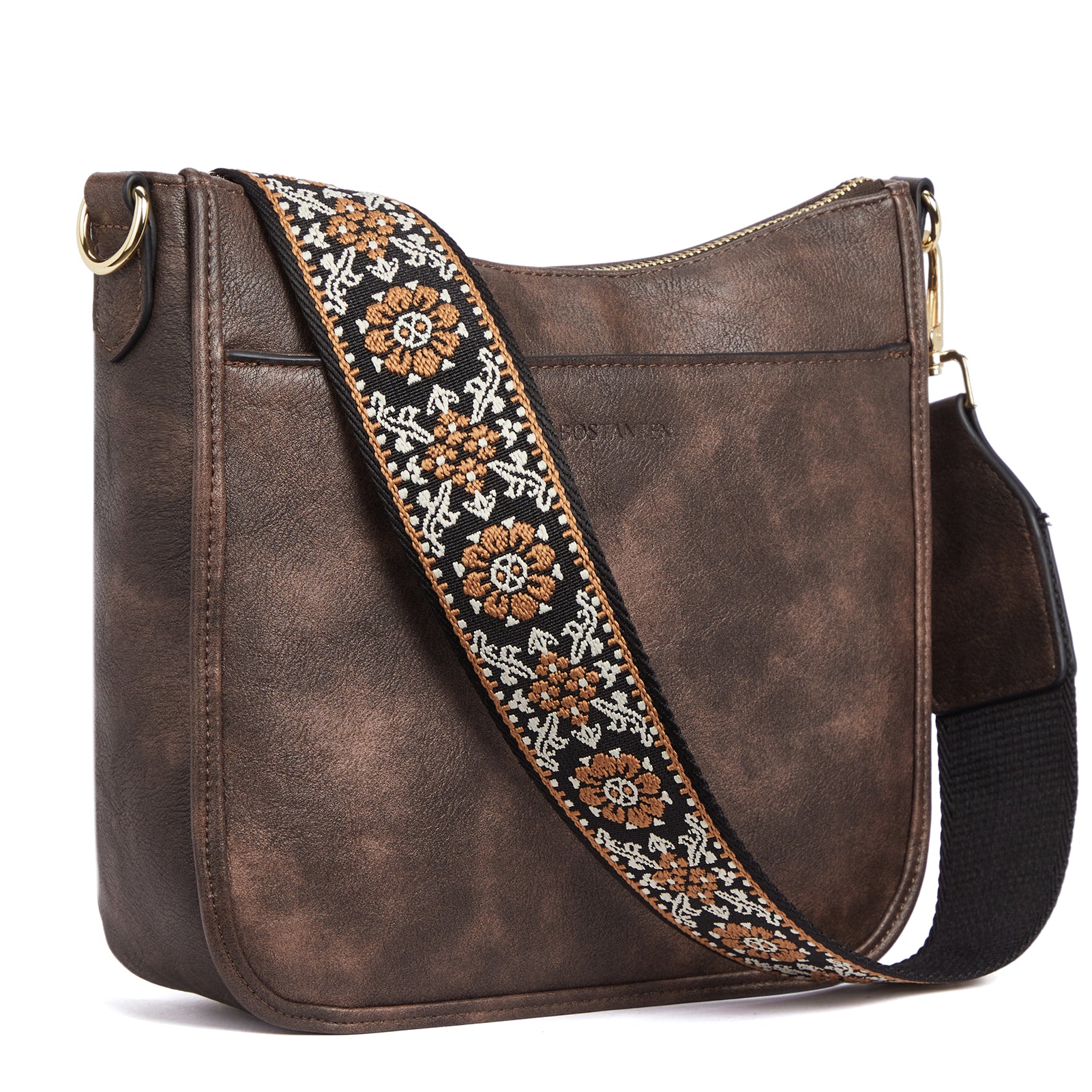 Lotty Floral Embroidered Leather Tote with Shoulder Strap - Image 17