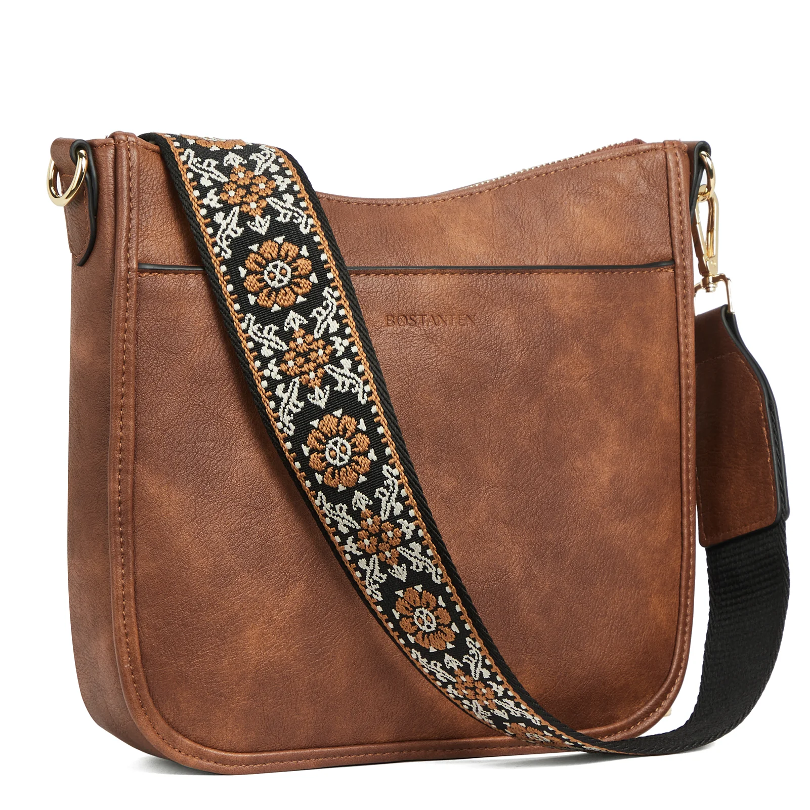 Lotty Floral Embroidered Leather Tote with Shoulder Strap - Image 7