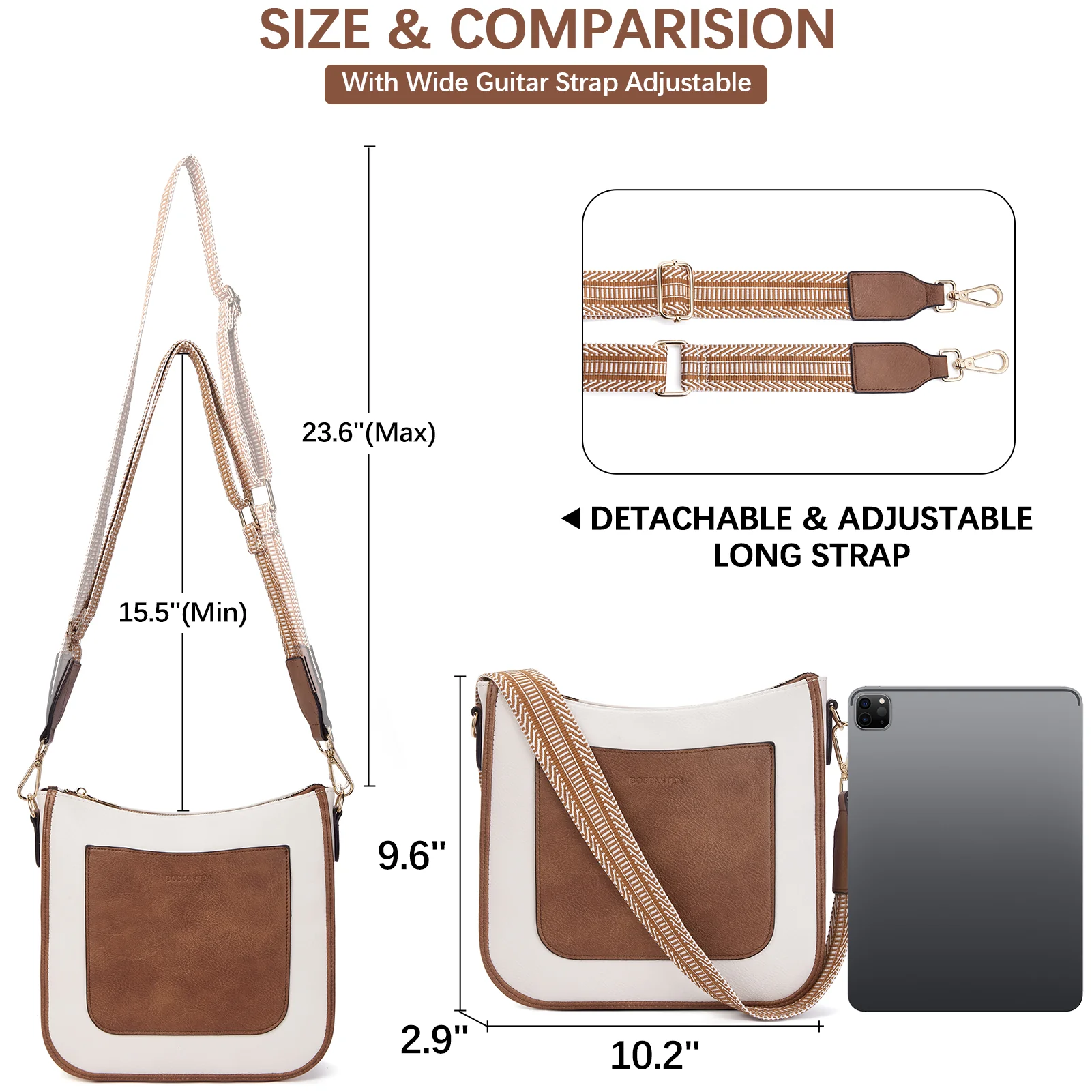 Nola Reversible Boho Straps Vegan Leather Hobo Handbags - Image 4