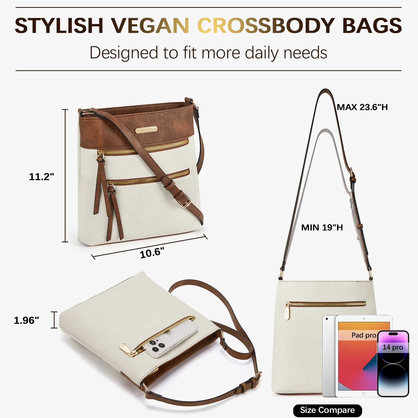 Lotty Chic and Versatile Vegan Leather Casual Satchel Bag - Crossbody Shoulder Bag Purse - Image 27