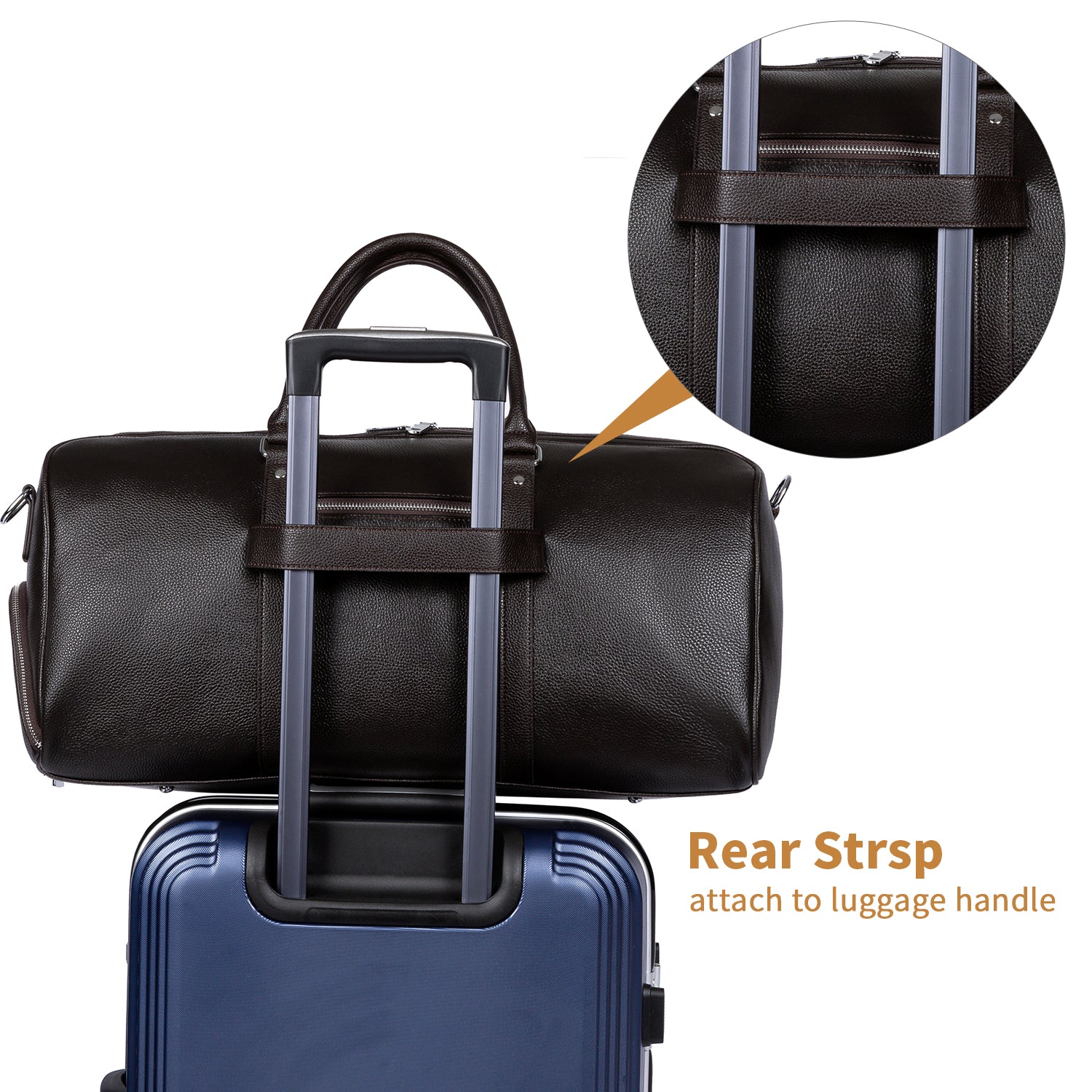 Vixen Oversized Leather Duffle Bag With Shoes Compartment - Image 14