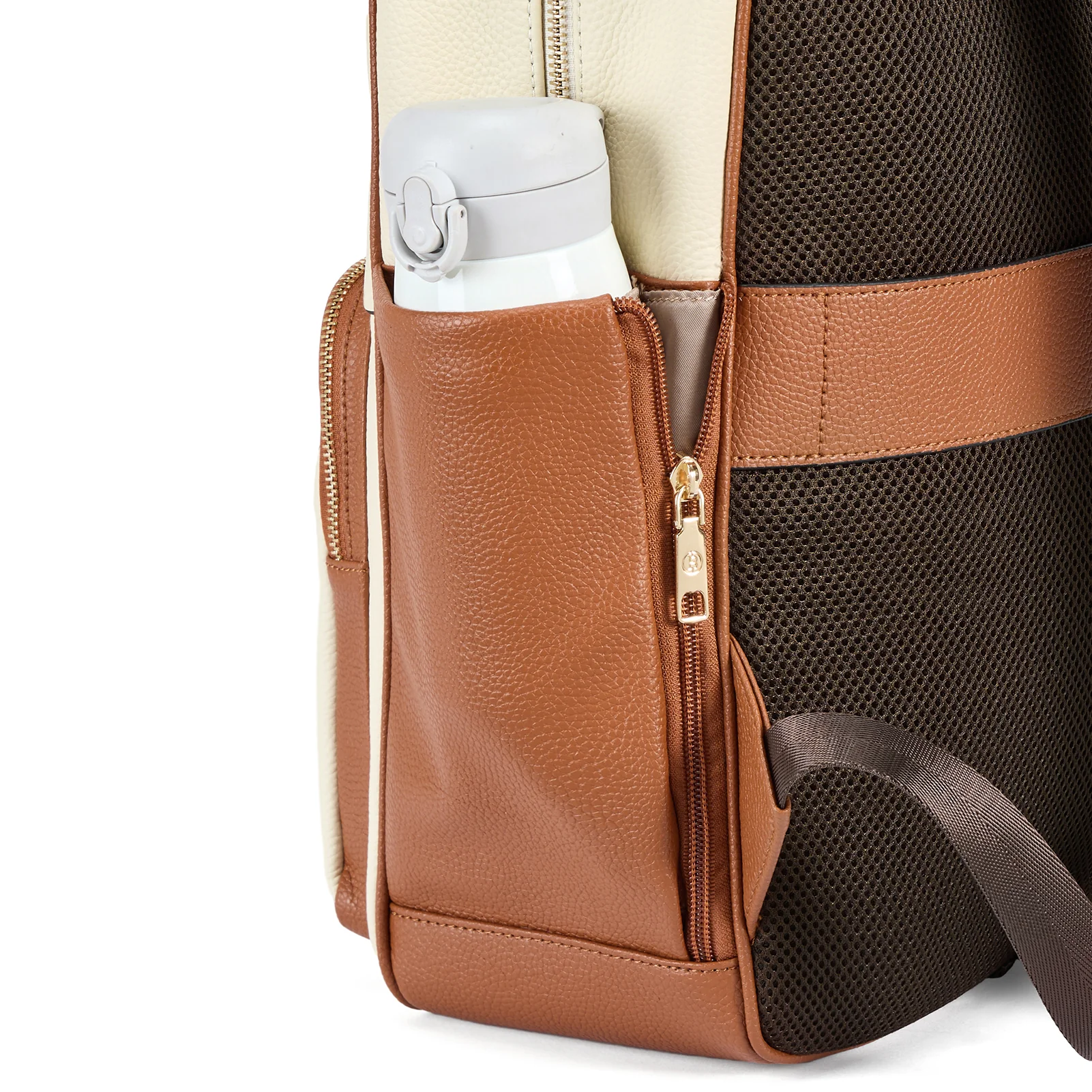 Smart Genuine Leather Laptop Backpack — Expandable Bottle Pocket - Image 12