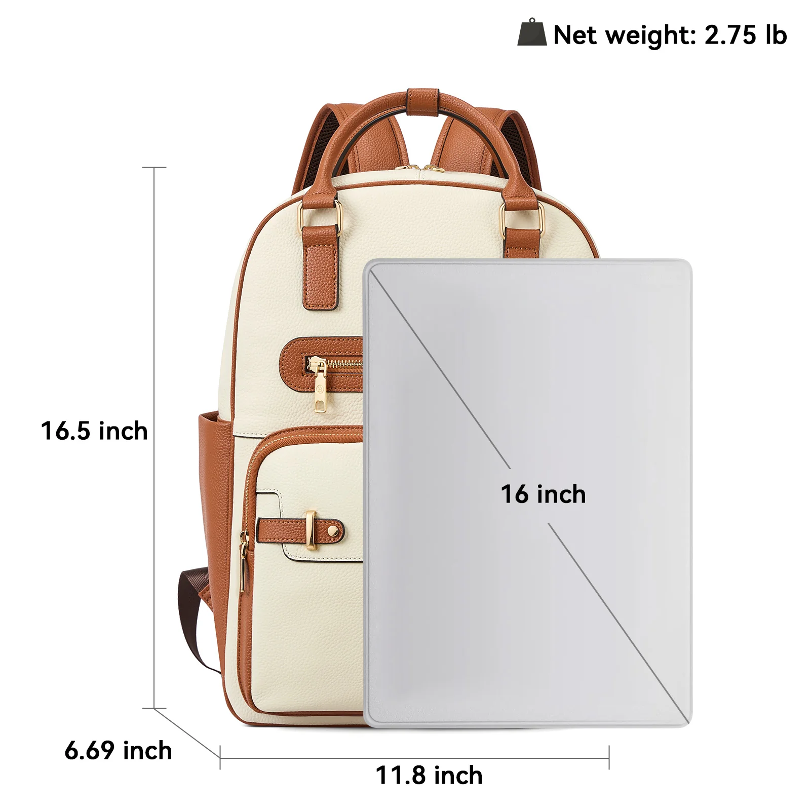 Smart Genuine Leather Laptop Backpack — Expandable Bottle Pocket - Image 13
