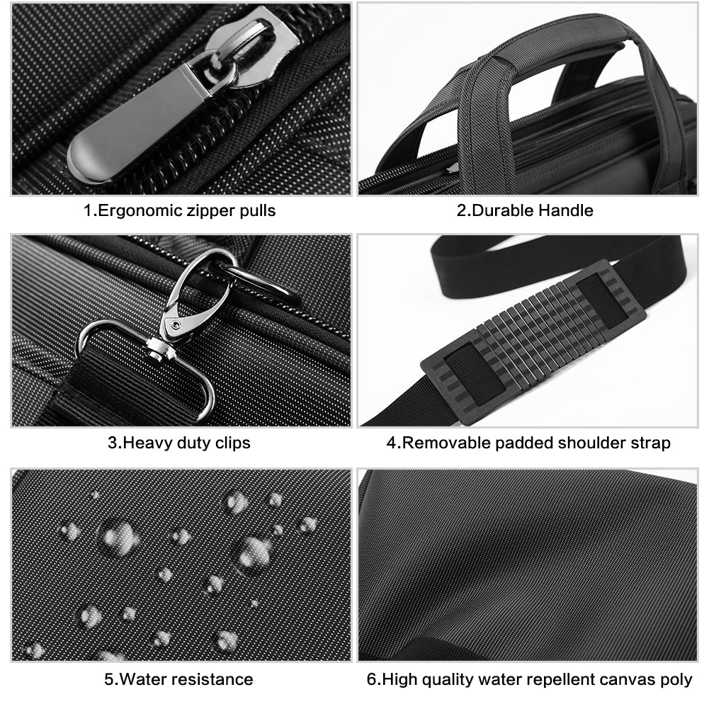 Waterproof Nylon Briefcase Expandable Travel Bag | 17' Laptop - Image 8