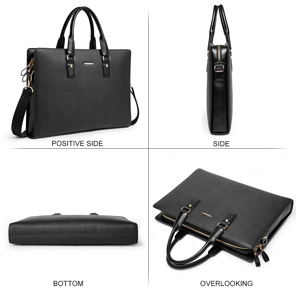 Stroud slim leather laptop bag large briefcase for business people - Image 13