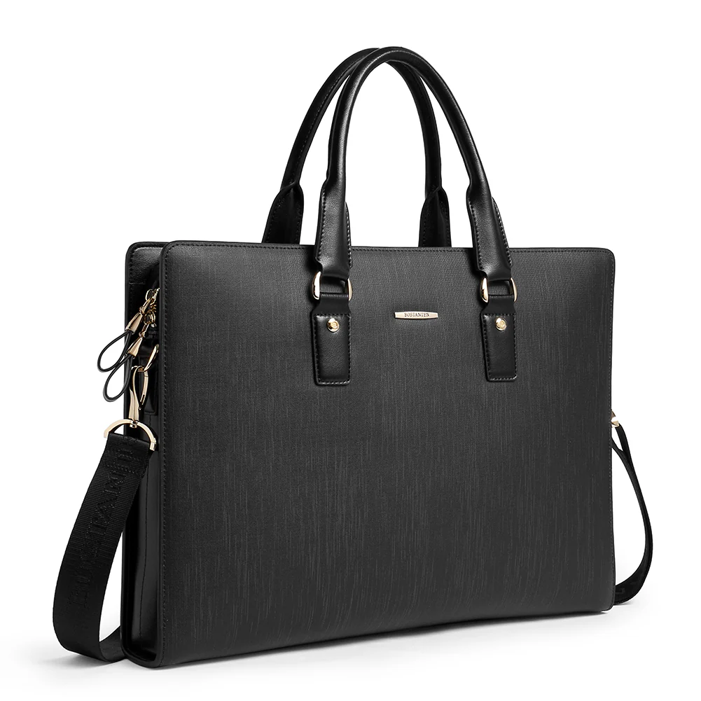 Stroud slim leather laptop bag large briefcase for business people - Image 8