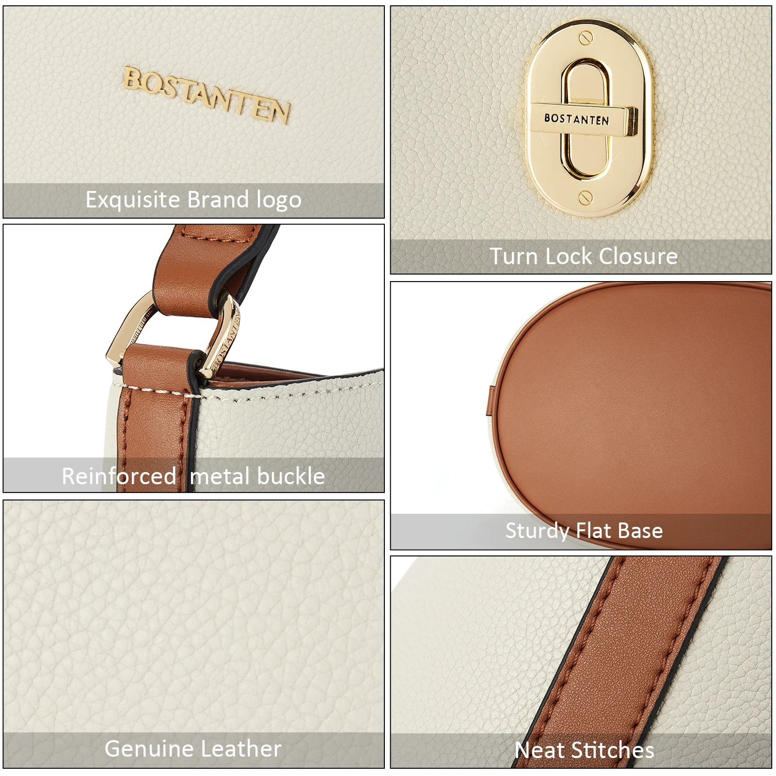 BOSTANTEN Leather Handbags for Women Designer Hobo Bucket Purses Fashion Ladies Crossbody Bags for Work Travel Daily - Image 5