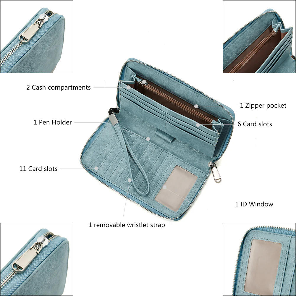 Rozenn Wallets With Checkbook Holder —— Zipper - Image 40