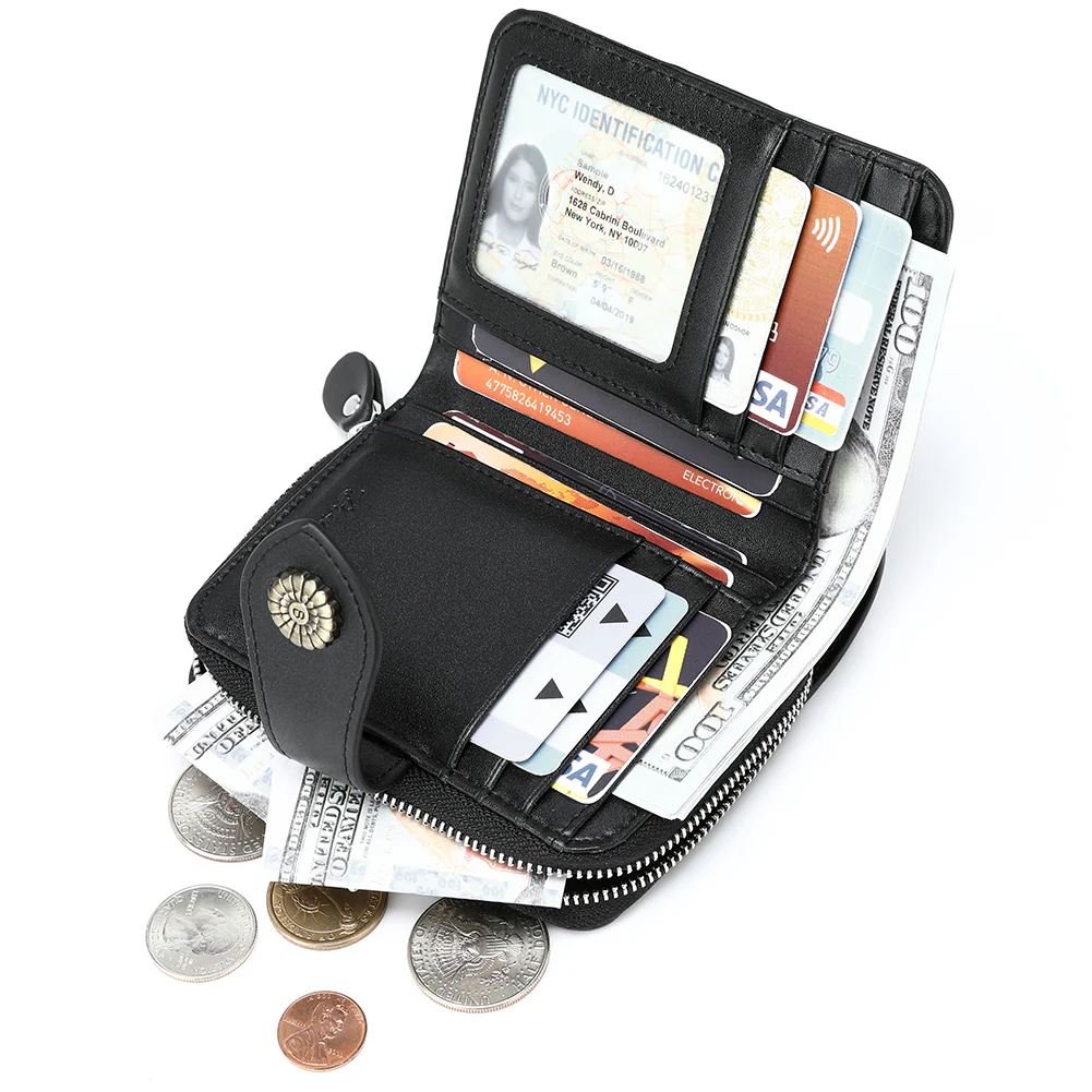 Rozenn Full Grain Leather Money Clip Wallet —— Small Bifold - Image 15