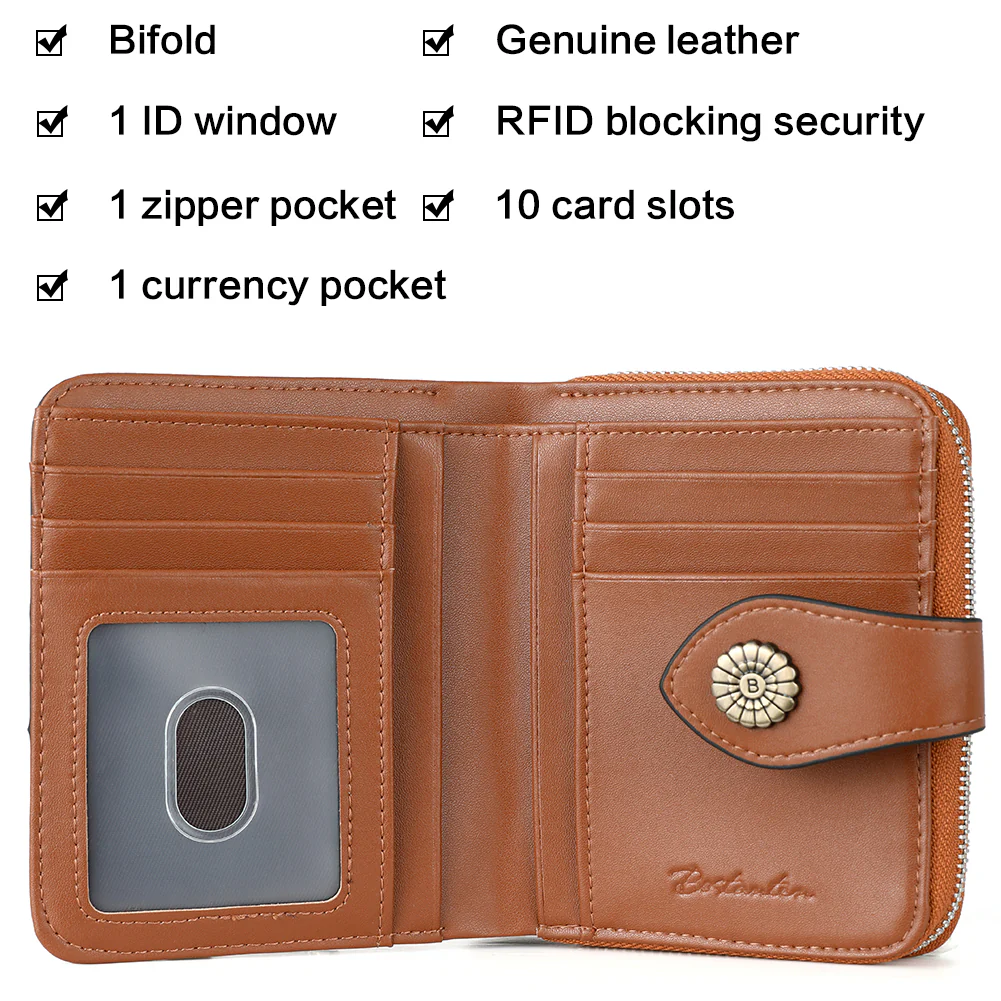 Rozenn Full Grain Leather Money Clip Wallet —— Small Bifold - Image 19