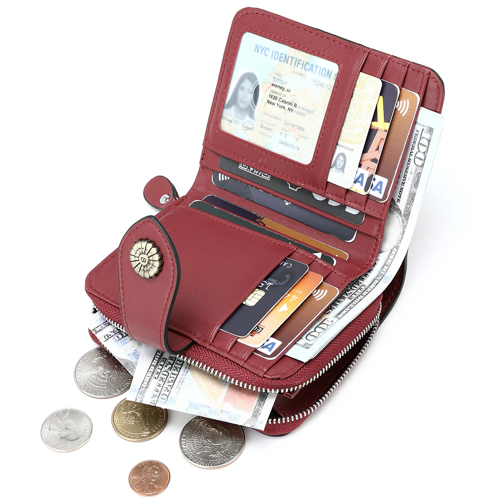 Rozenn Full Grain Leather Money Clip Wallet —— Small Bifold - Image 7