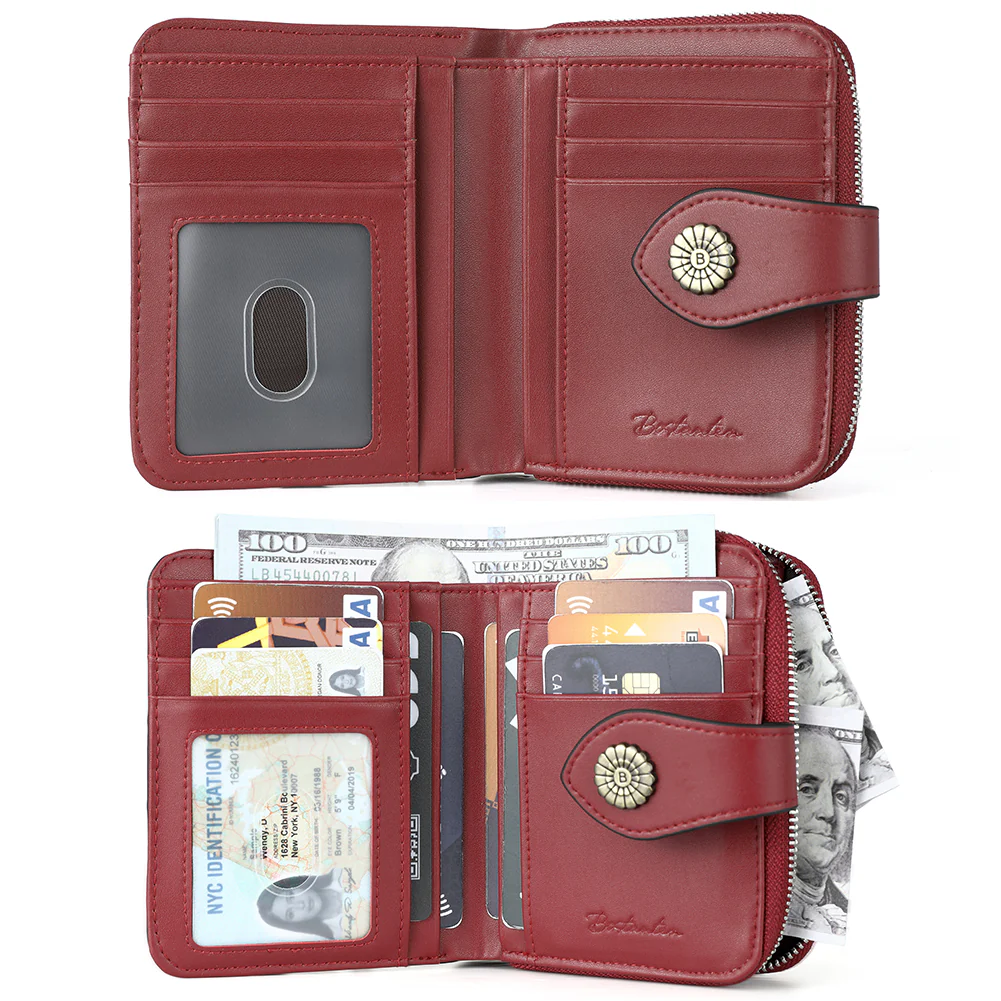 Rozenn Full Grain Leather Money Clip Wallet —— Small Bifold - Image 8