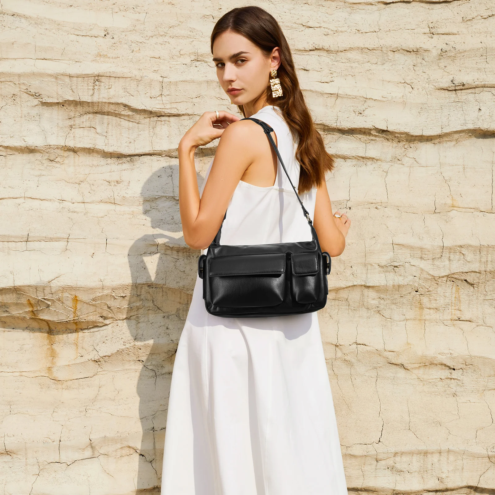 Kweli Distressed Cargo Pocket Shoulder Bag - Image 17