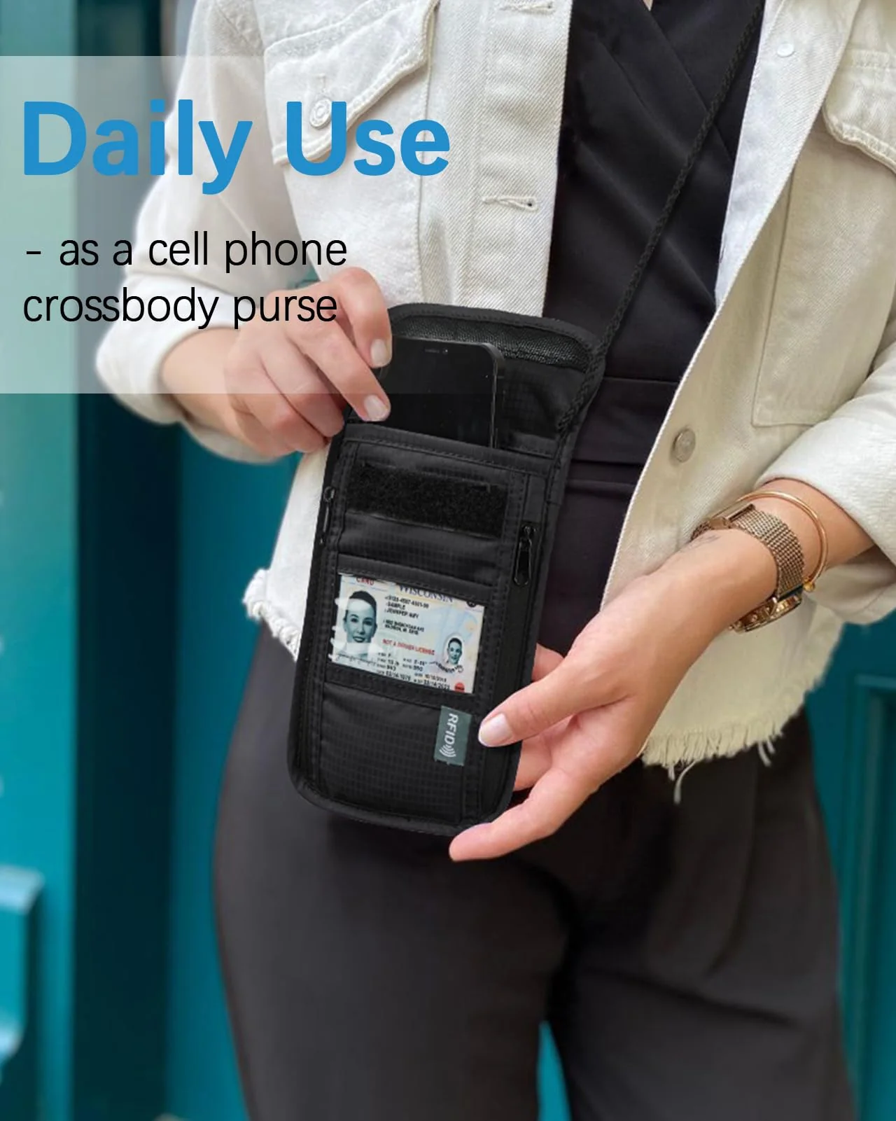 Nola Travel Wallet With RFID Passport Holder - Image 3