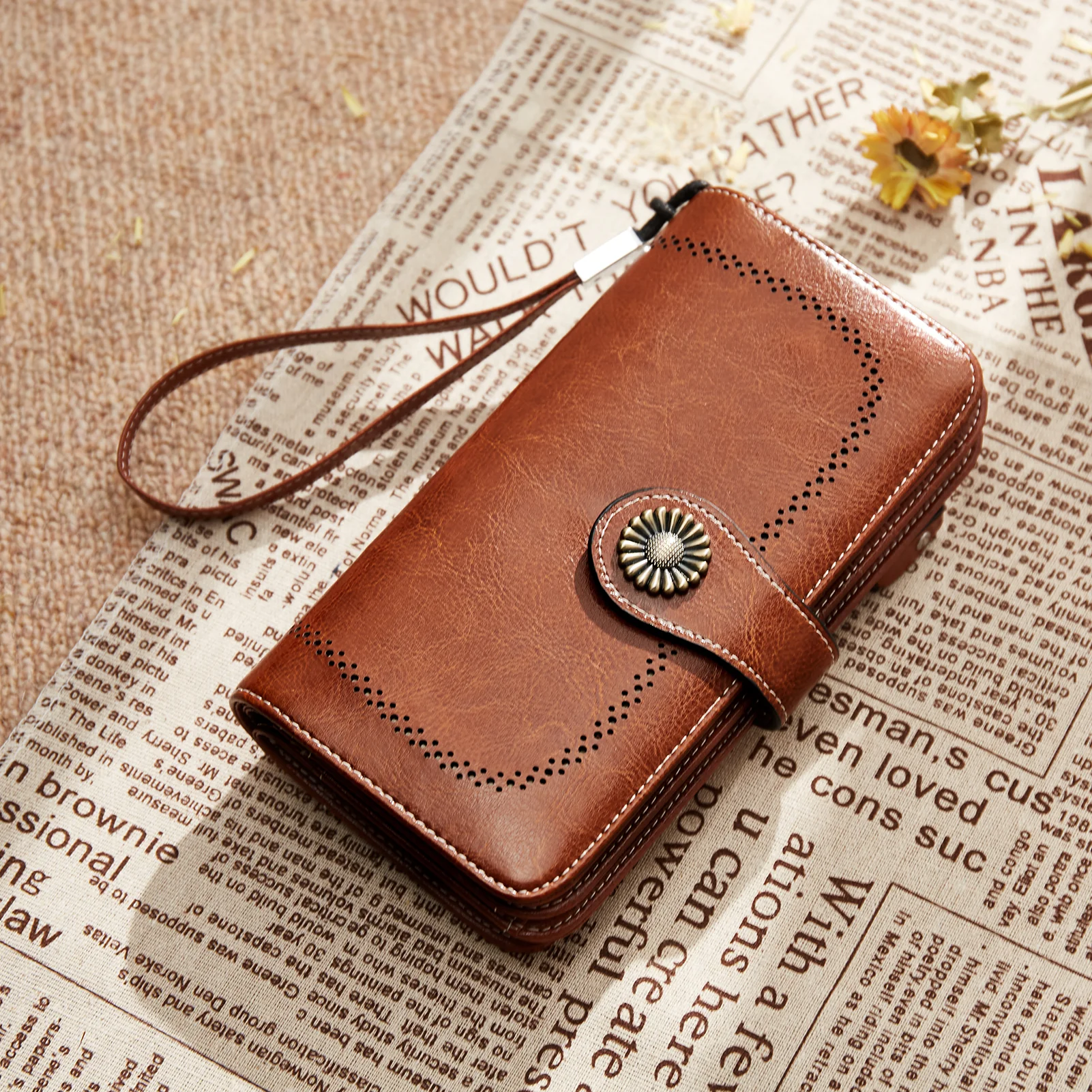 Lomy Big Wallet For Women With Wristlet —  Large Capacity - Image 13