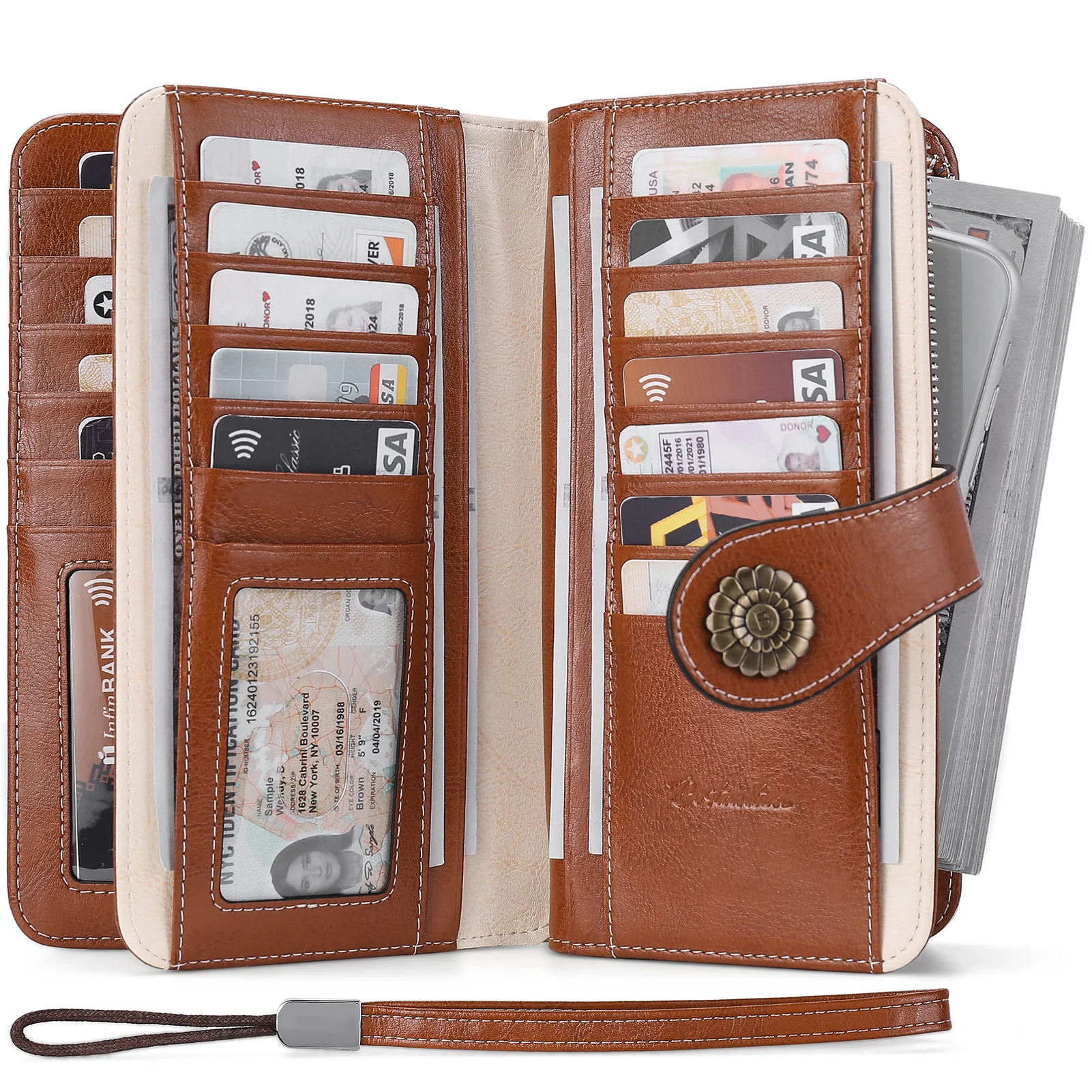 Lomy Big Wallet For Women With Wristlet —  Large Capacity - Image 14