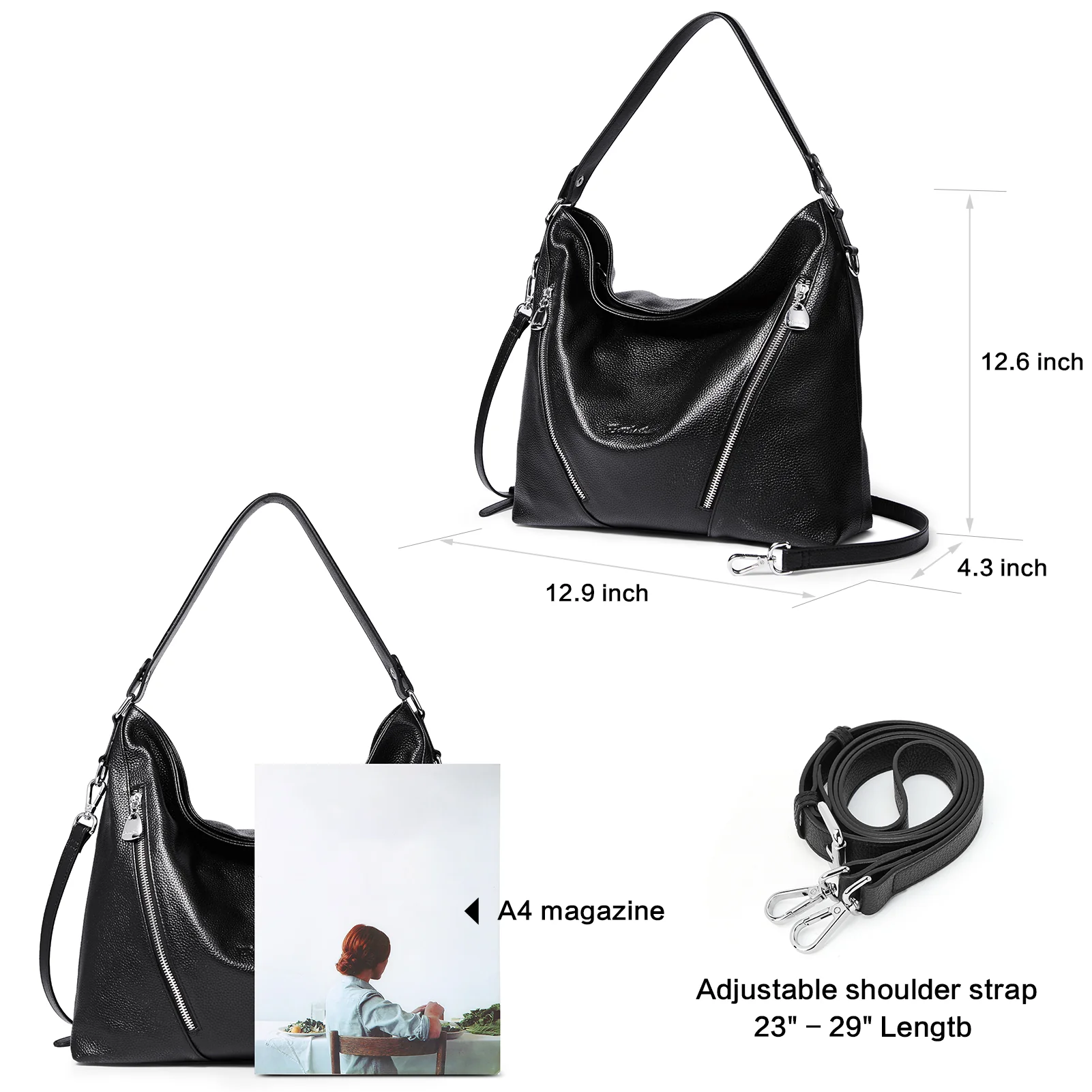 Kweli Luxurious Leather Shoulder Tote Bag - Handcrafted with Attention to Detail - Image 20