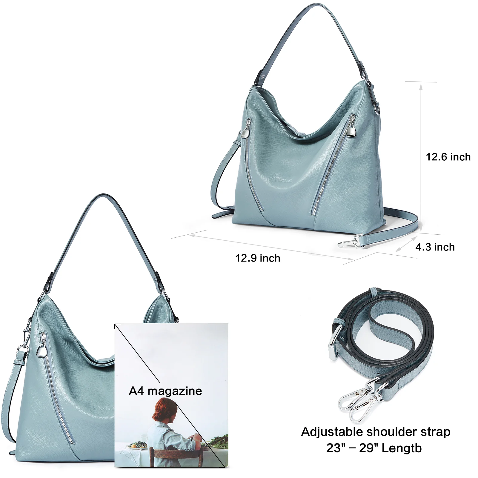Kweli Luxurious Leather Shoulder Tote Bag - Handcrafted with Attention to Detail - Image 25