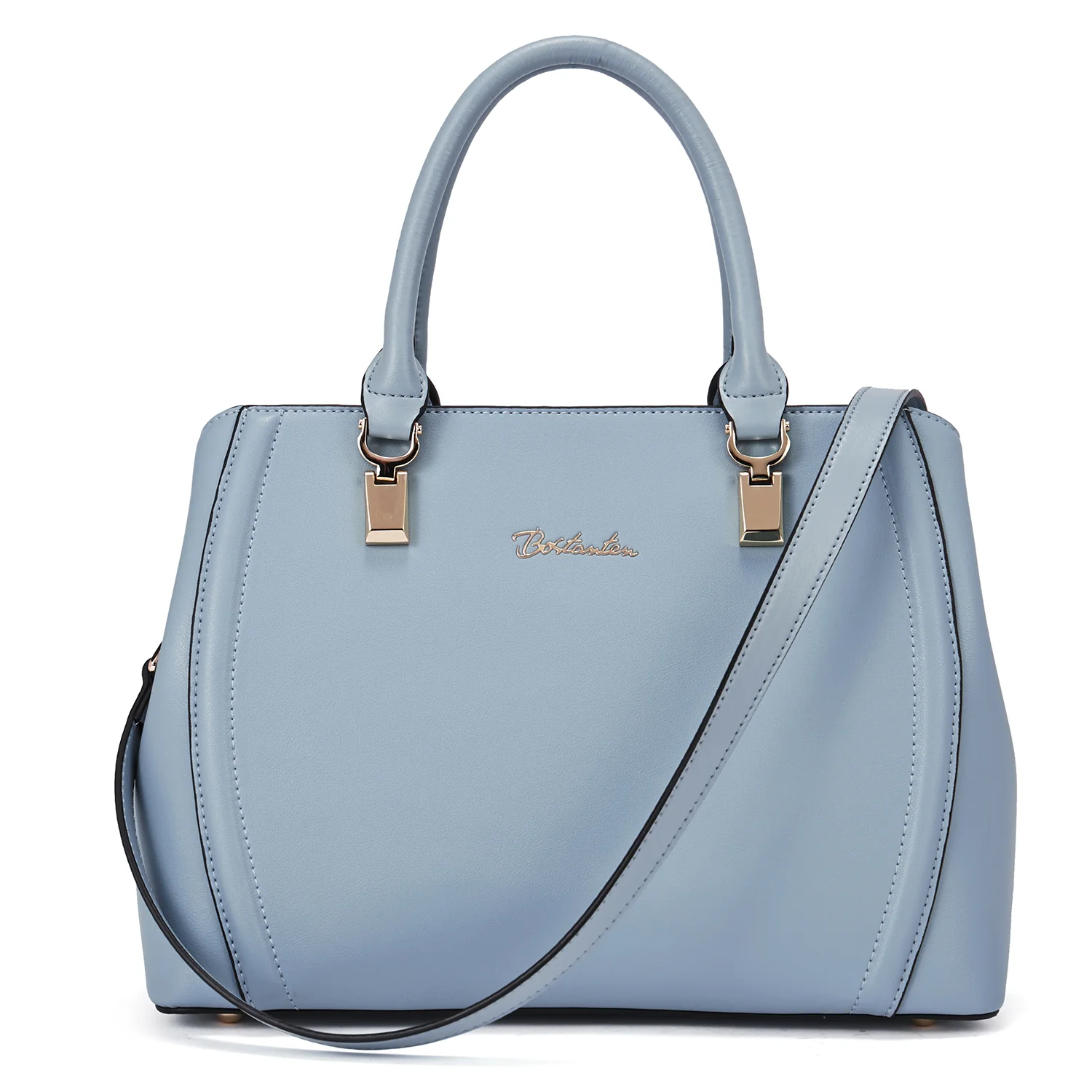 Designer 11'' Leather Satchel With Crossbody Strap - Image 20