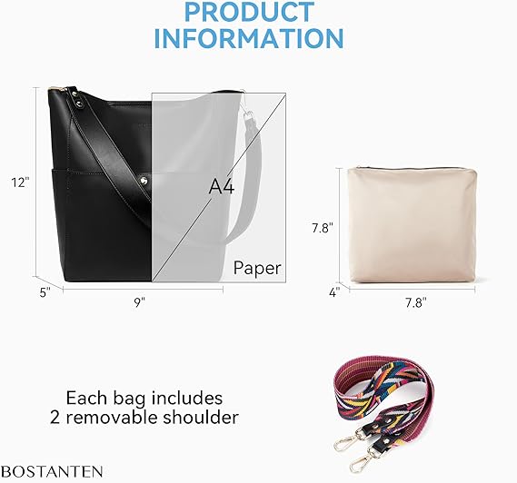 Lotty Genuine Leather Bucket Bag With 2 Shoulder Straps - Image 16