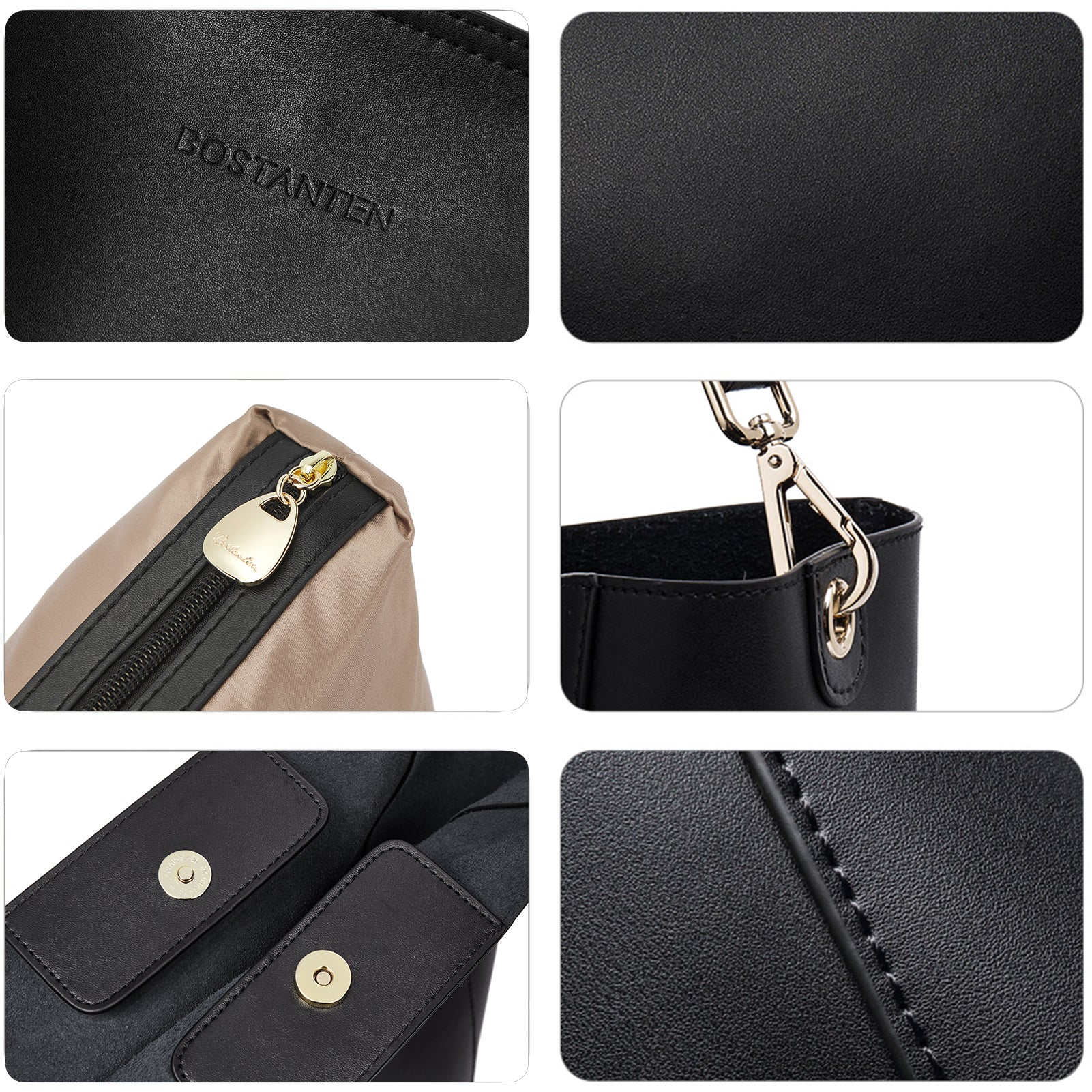 Lotty Genuine Leather Bucket Bag With 2 Shoulder Straps - Image 19
