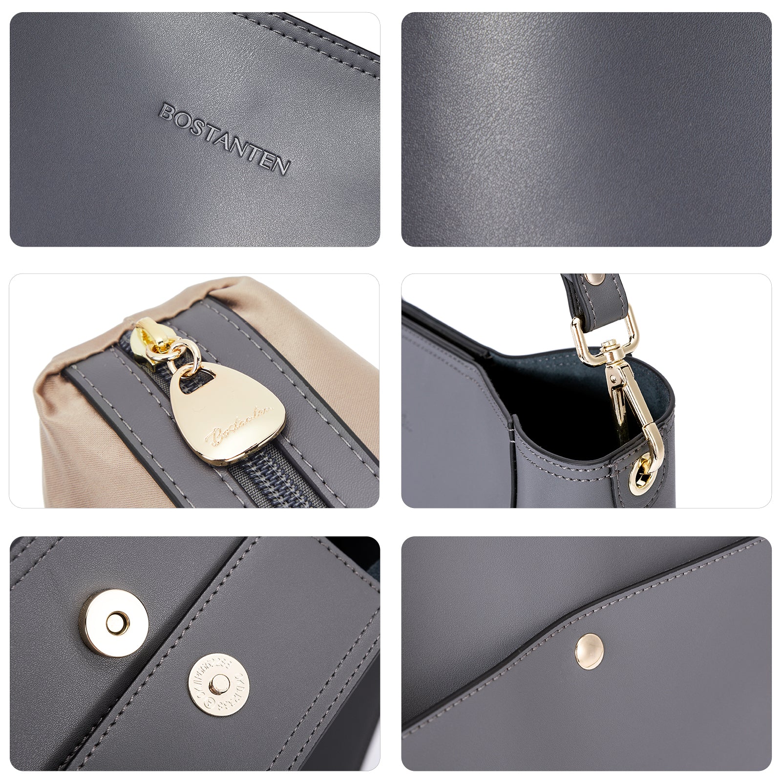 Lotty Genuine Leather Bucket Bag With 2 Shoulder Straps - Image 27