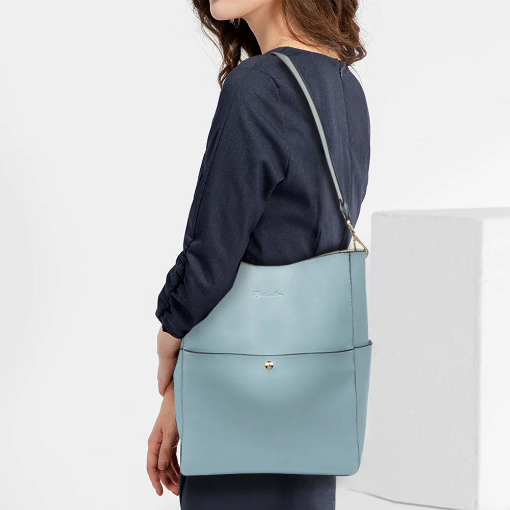 Lotty Genuine Leather Bucket Bag With 2 Shoulder Straps - Image 30
