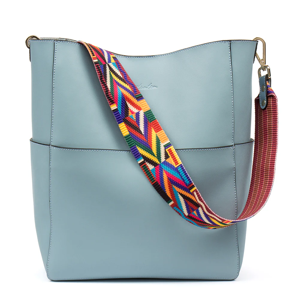 Lotty Genuine Leather Bucket Bag With 2 Shoulder Straps - Image 32