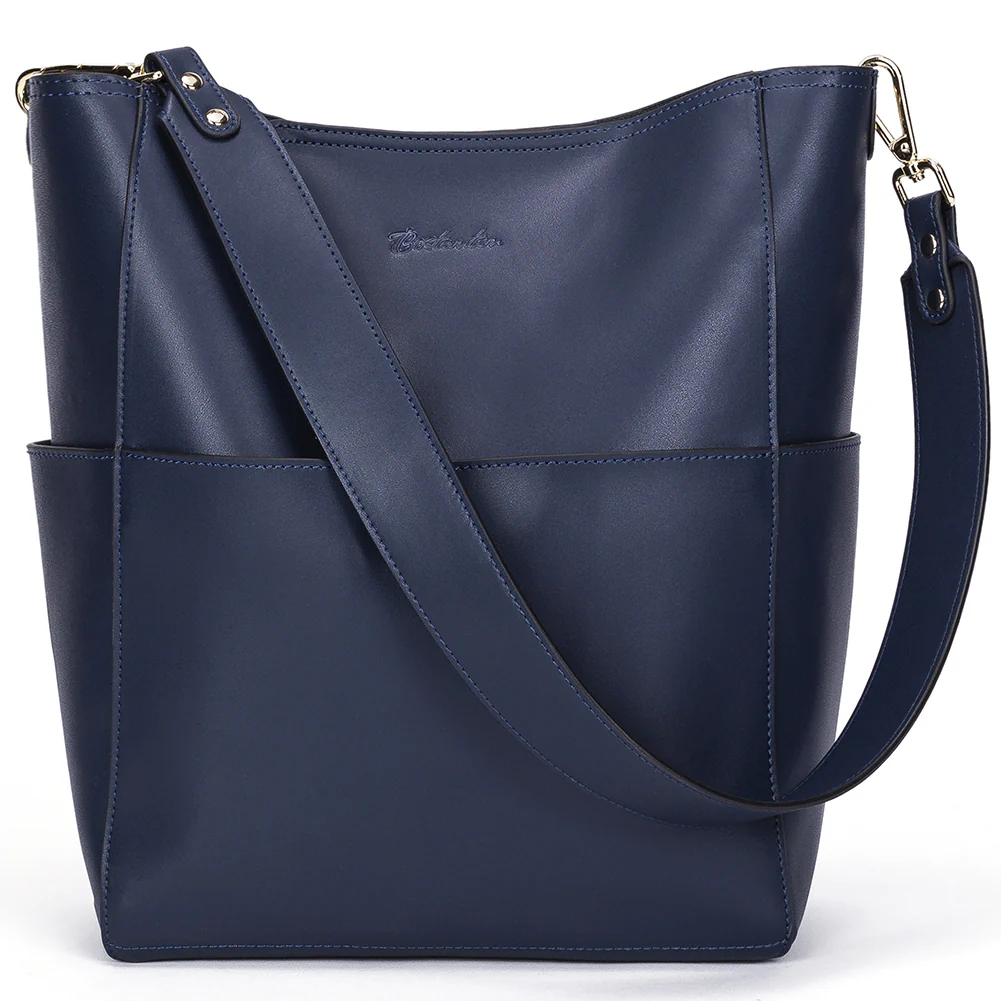 Lotty Genuine Leather Bucket Bag With 2 Shoulder Straps - Image 37