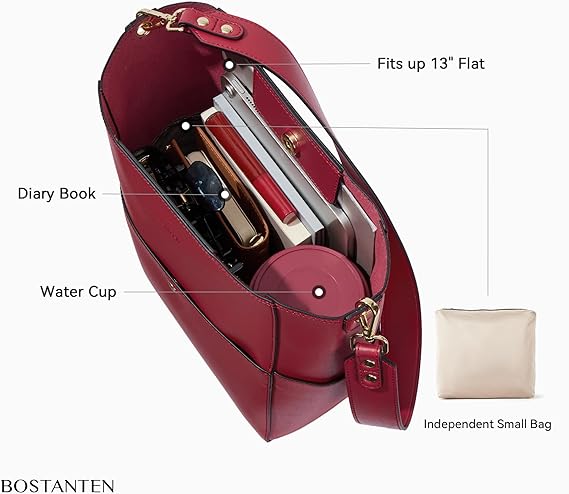 Lotty Genuine Leather Bucket Bag With 2 Shoulder Straps - Image 48