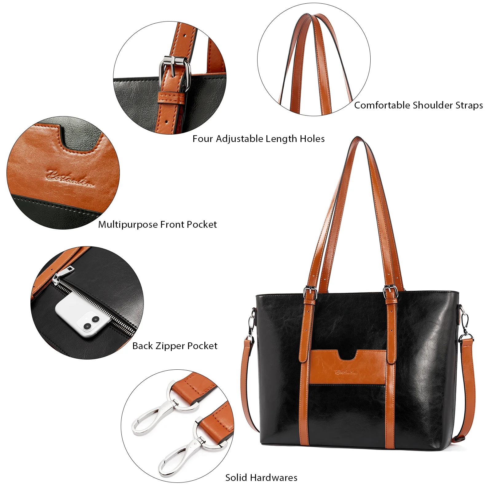 Carol Women Briefcase - Vintage Tote - Image 29