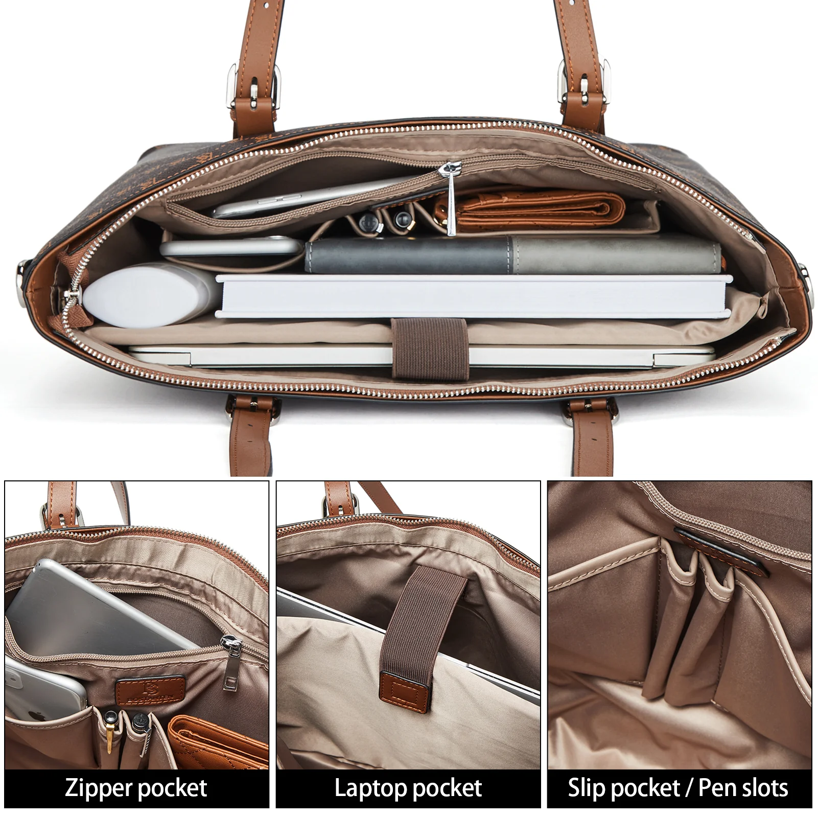 Carol Women Briefcase - Vintage Tote - Image 43