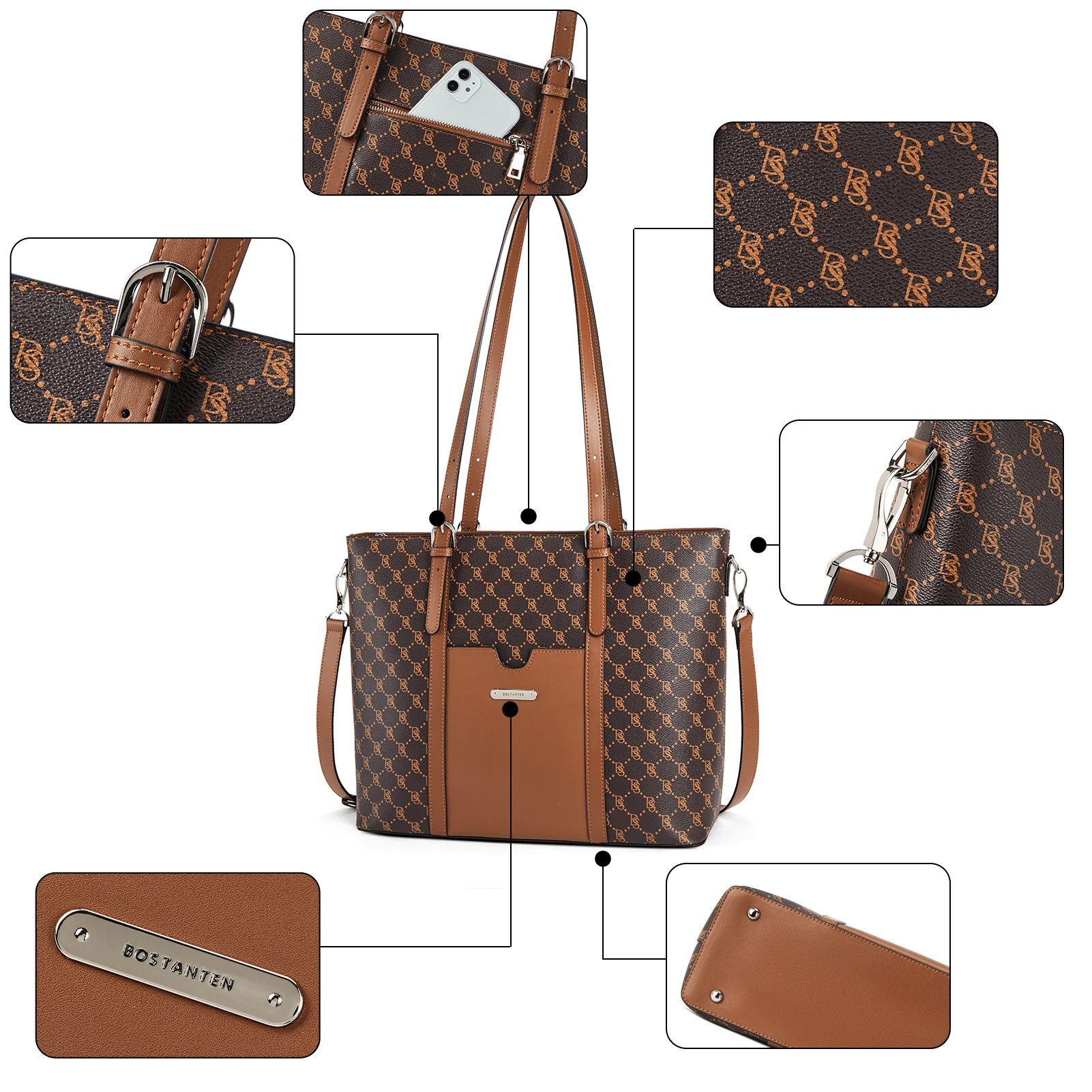 Carol Women Briefcase - Vintage Tote - Image 44