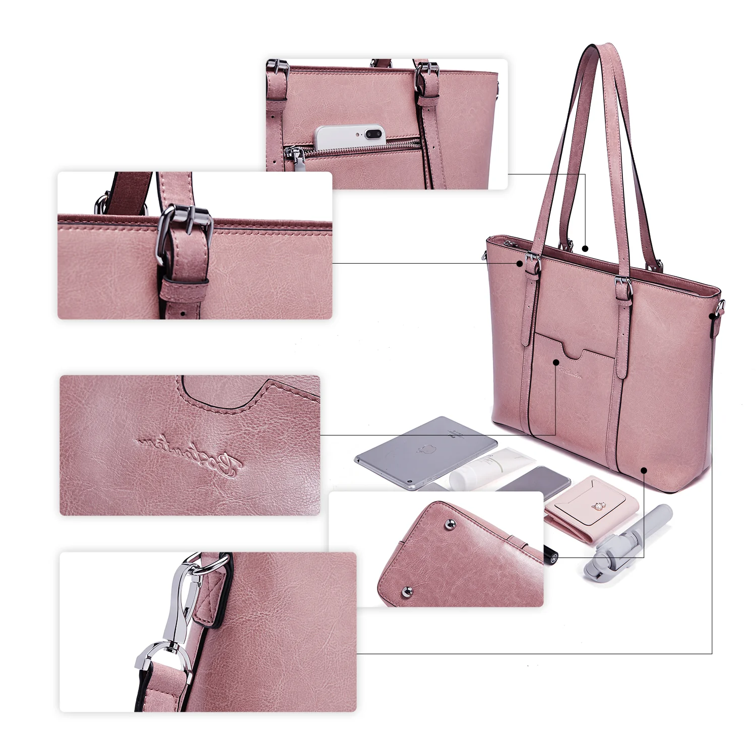 Carol Women Briefcase - Vintage Tote - Image 50