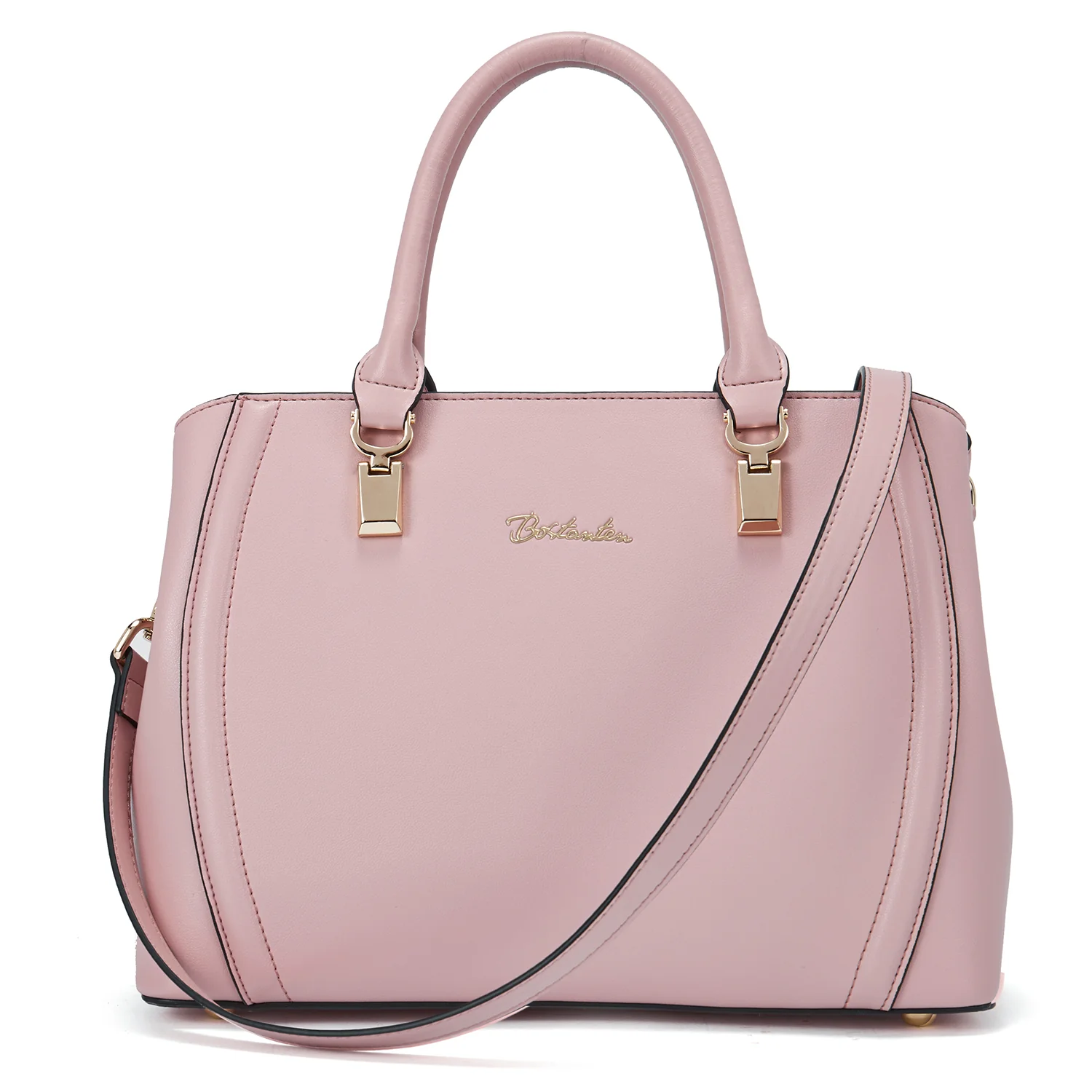Designer 11'' Leather Satchel With Crossbody Strap - Image 26