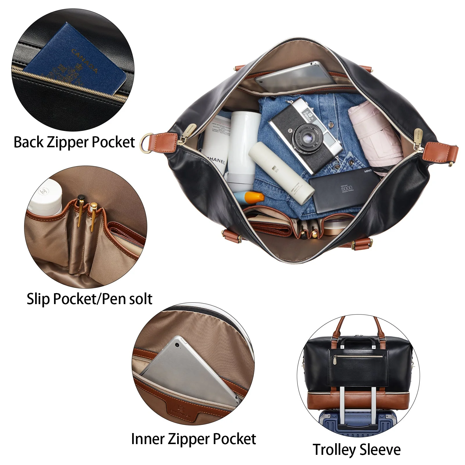 Judea Leather Weekender Bag - Image 7