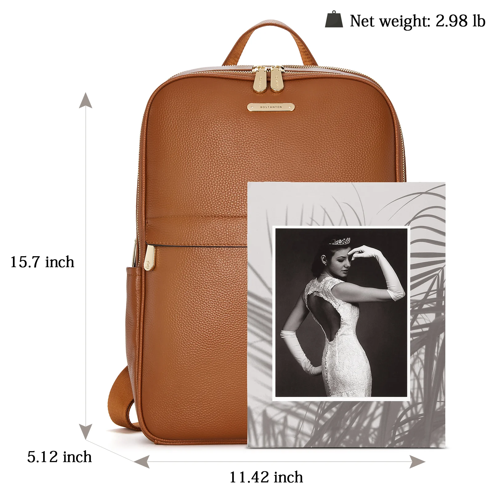 Laptop Backpack for Women - Premium Leather - Image 11