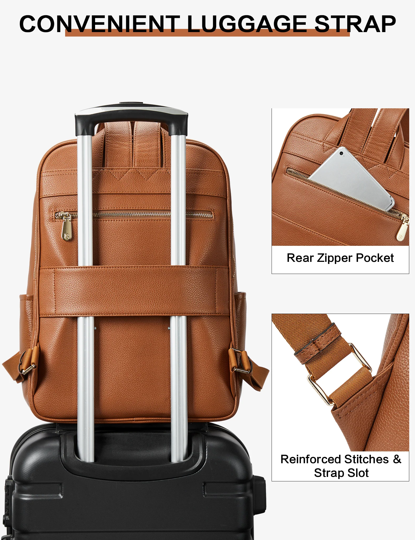 Laptop Backpack for Women - Premium Leather - Image 15