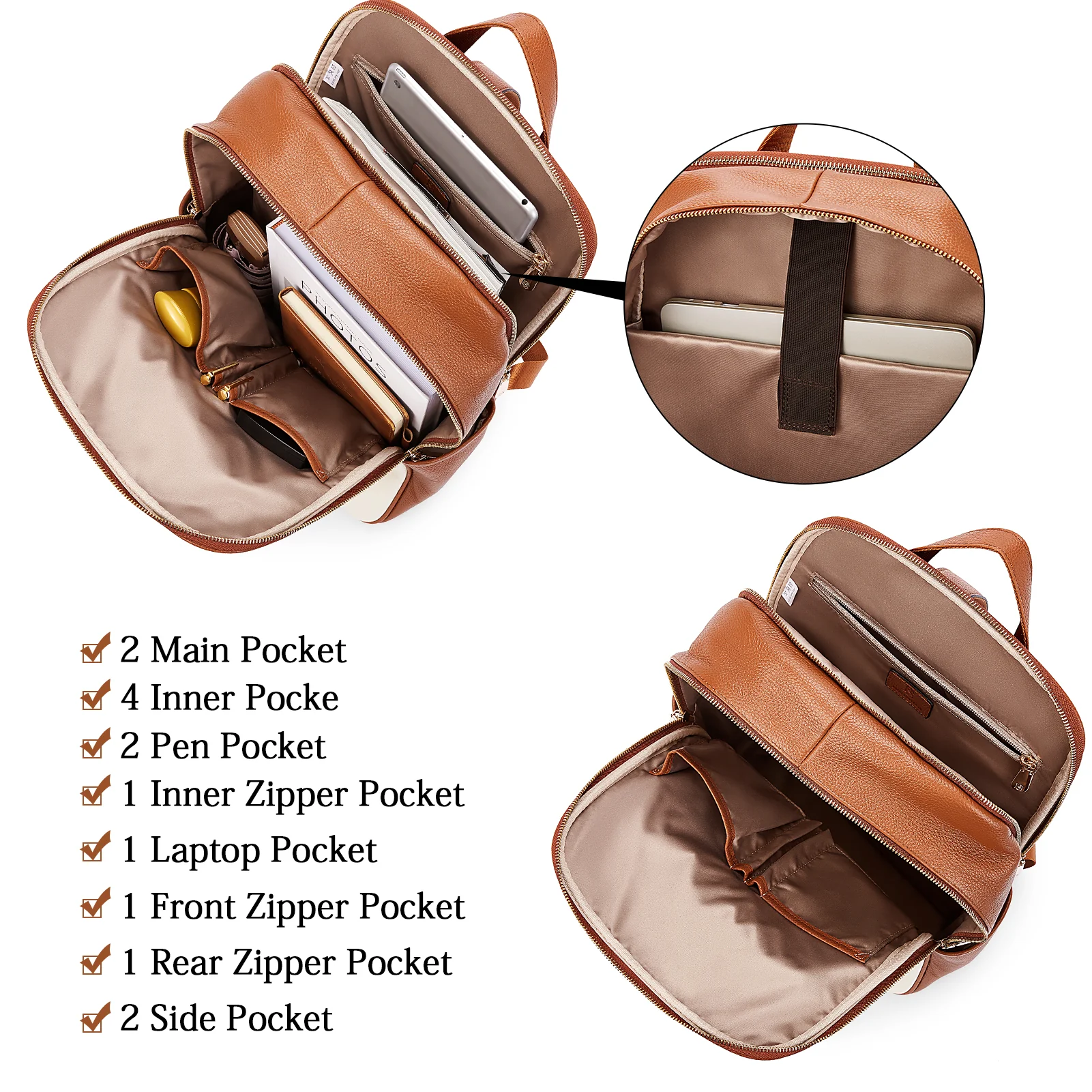 Laptop Backpack for Women - Premium Leather - Image 26