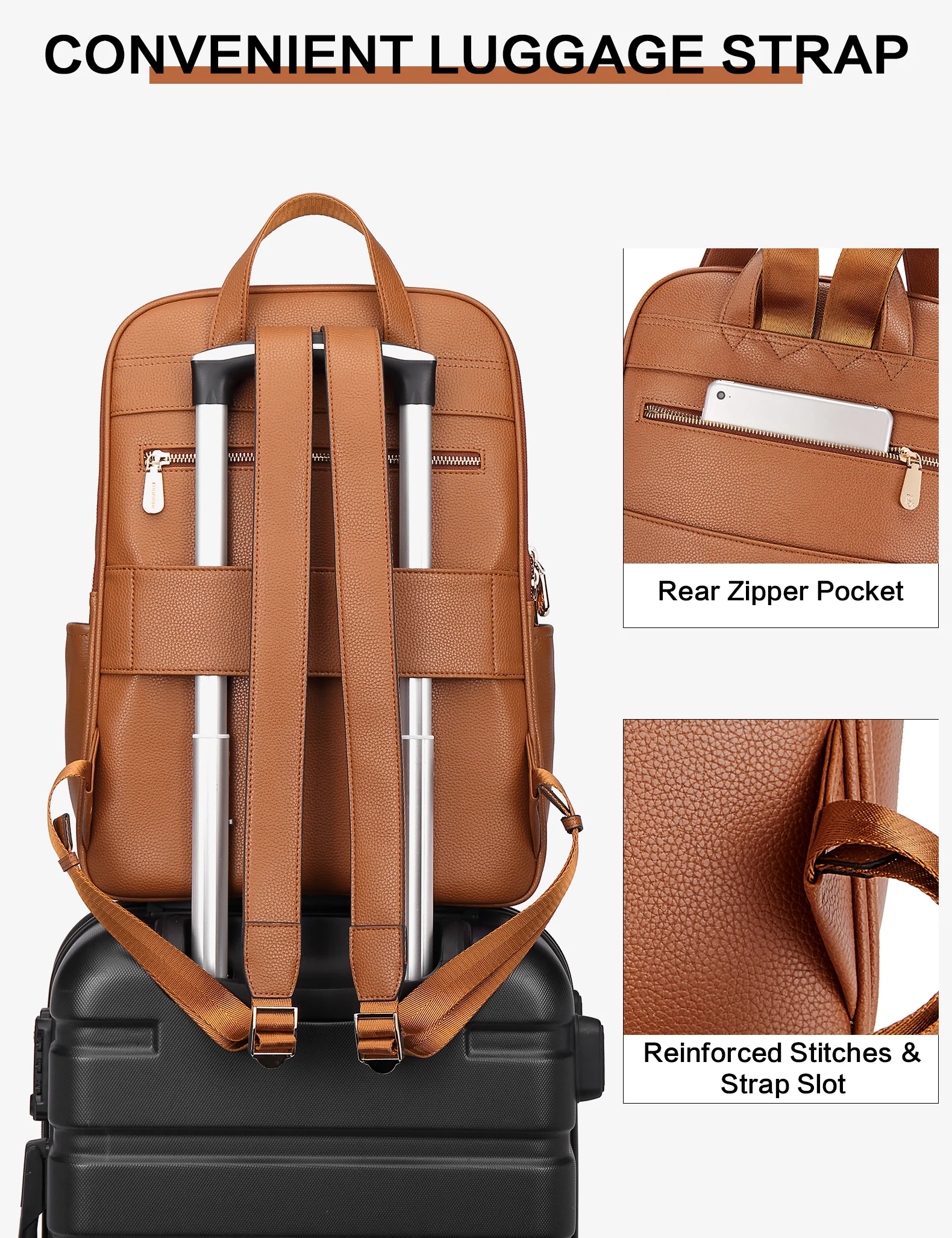 Laptop Backpack for Women - Premium Leather - Image 29