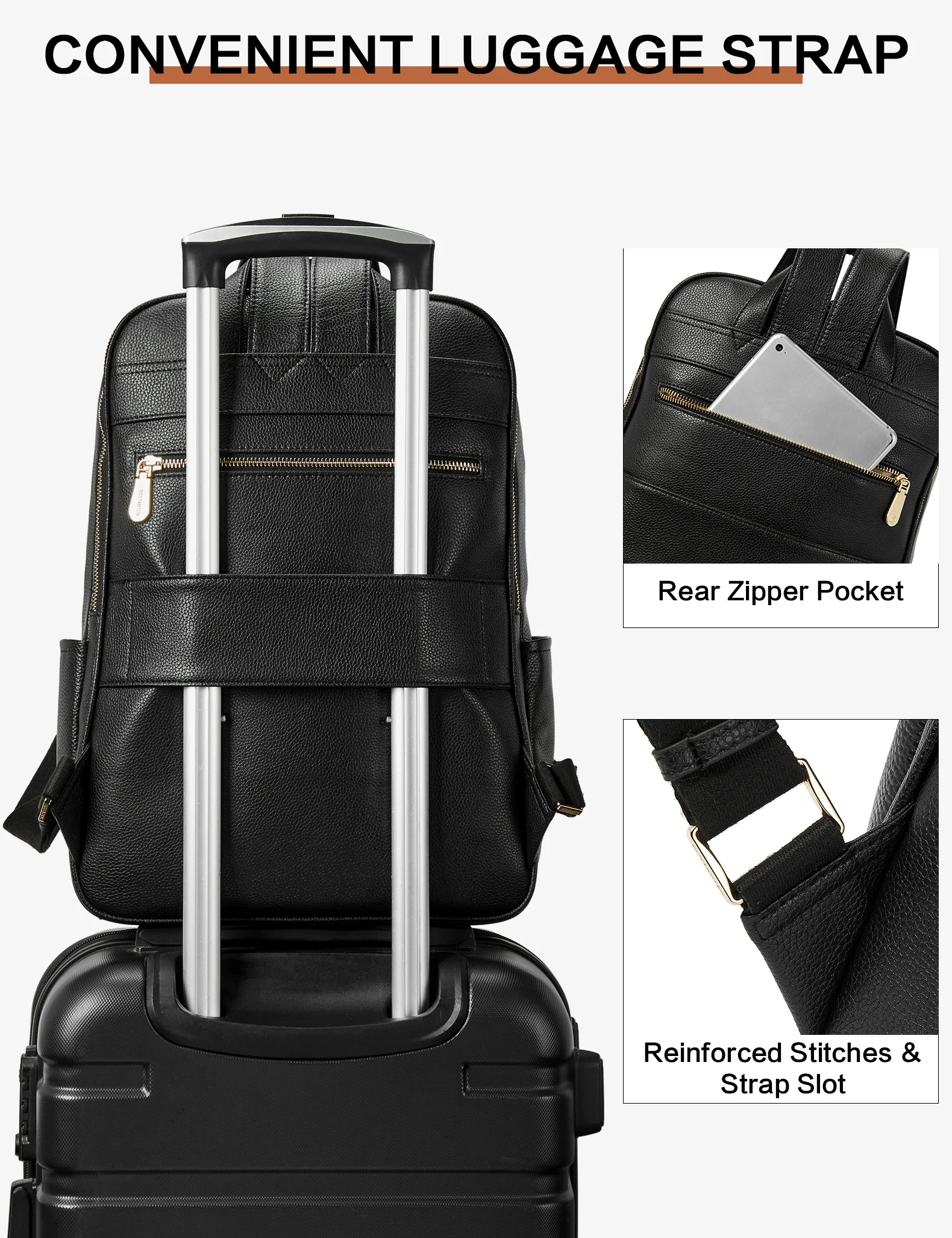 Laptop Backpack for Women - Premium Leather - Image 8