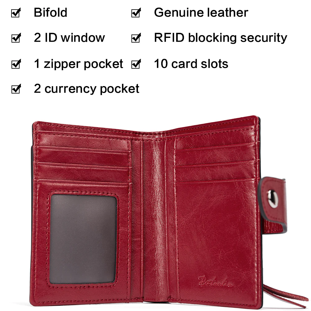 Lnna Hand Tooled Leather Wallet - Wine Red - Image 3